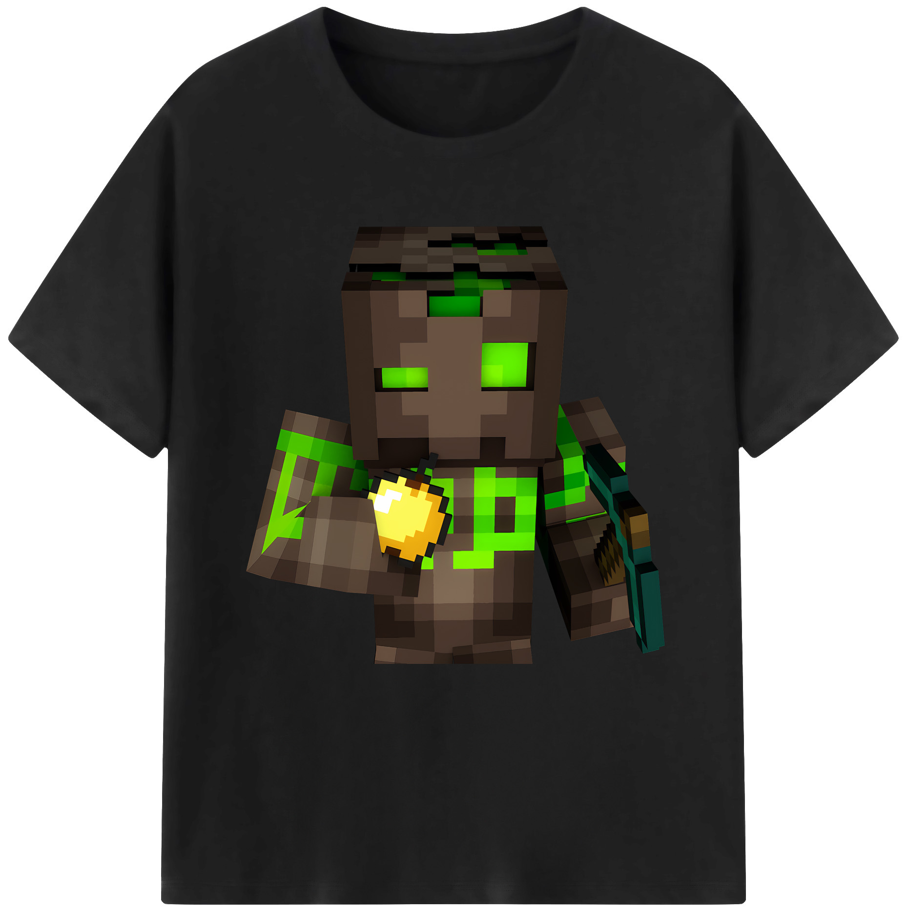 （画像用） マインクラフト ブロックの世界 Minecraft MC Block world レディースカジュアルプリントTシャツ（綿100％）
