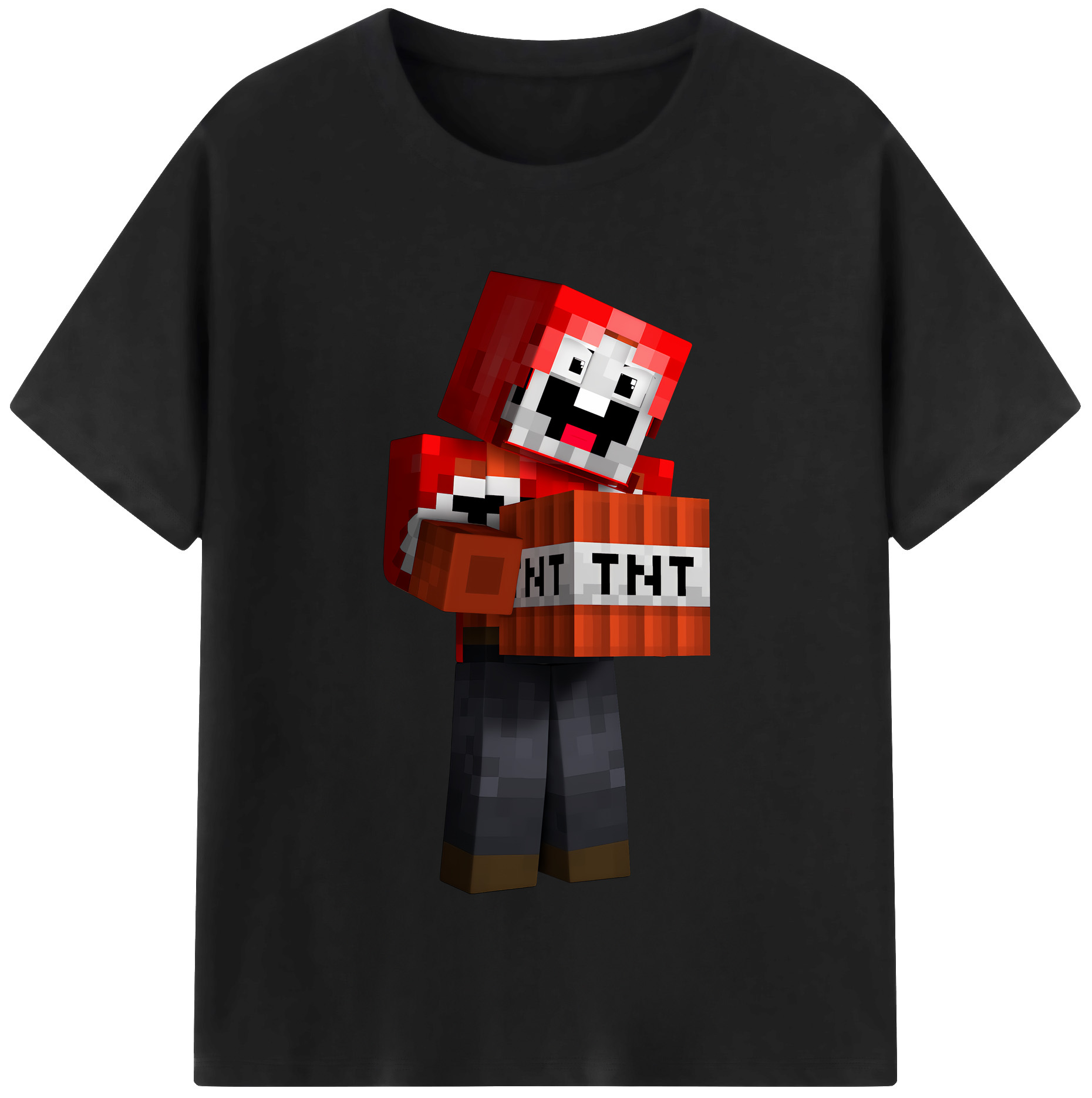 （画像用） マインクラフト ブロックの世界 Minecraft MC Block world レディースカジュアルプリントTシャツ（綿100％）