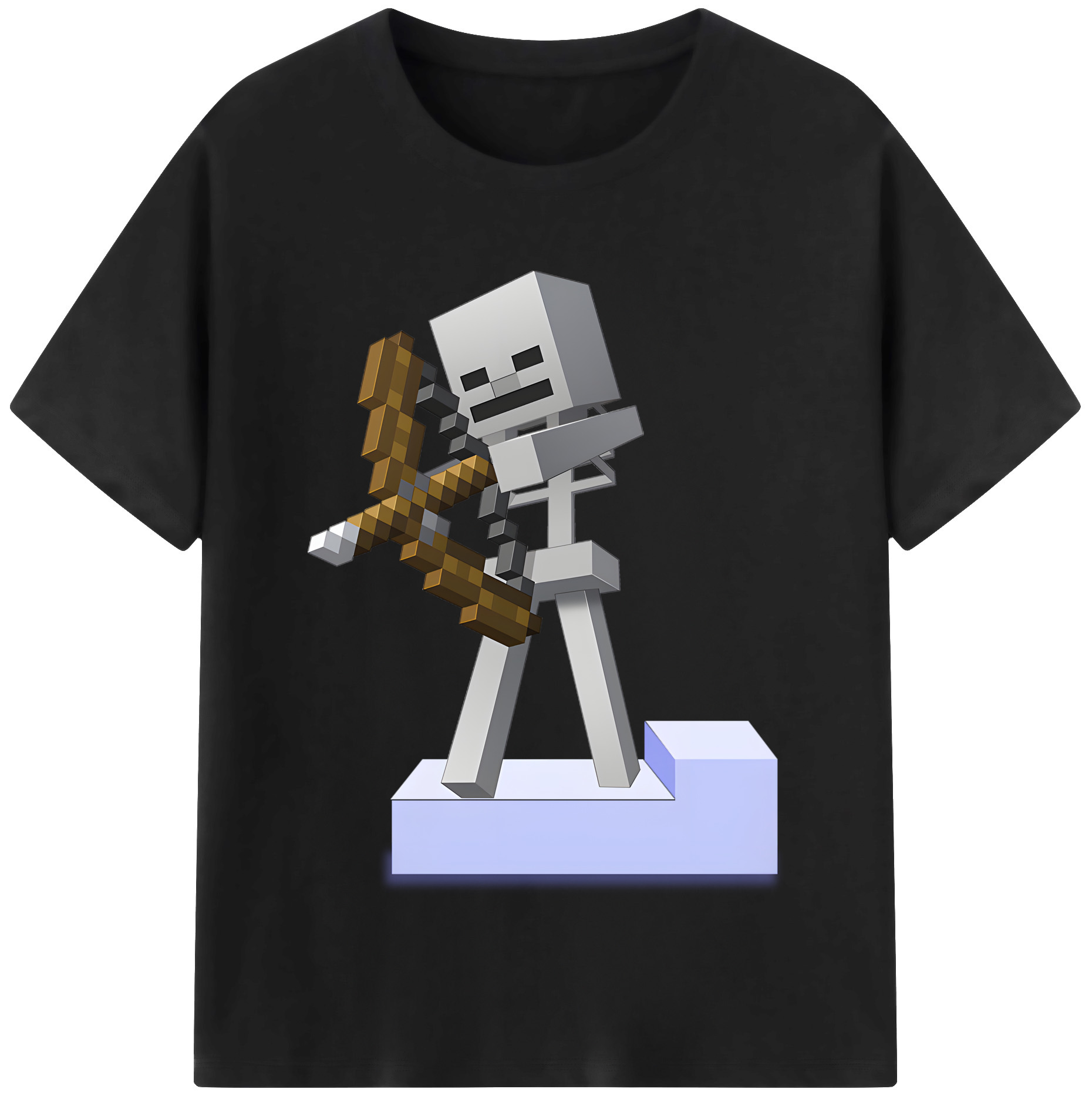 （画像用） マインクラフト ブロックの世界 Minecraft MC Block world レディースカジュアルプリントTシャツ（綿100％）