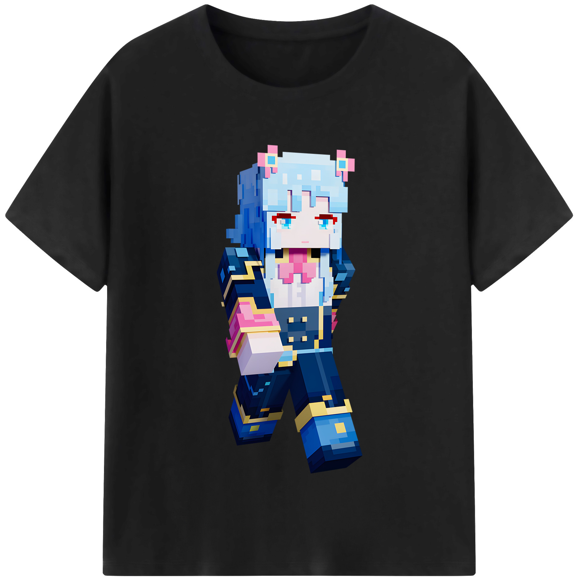 （画像用） マインクラフト ブロックの世界 Minecraft MC Block world レディースカジュアルプリントTシャツ（綿100％）