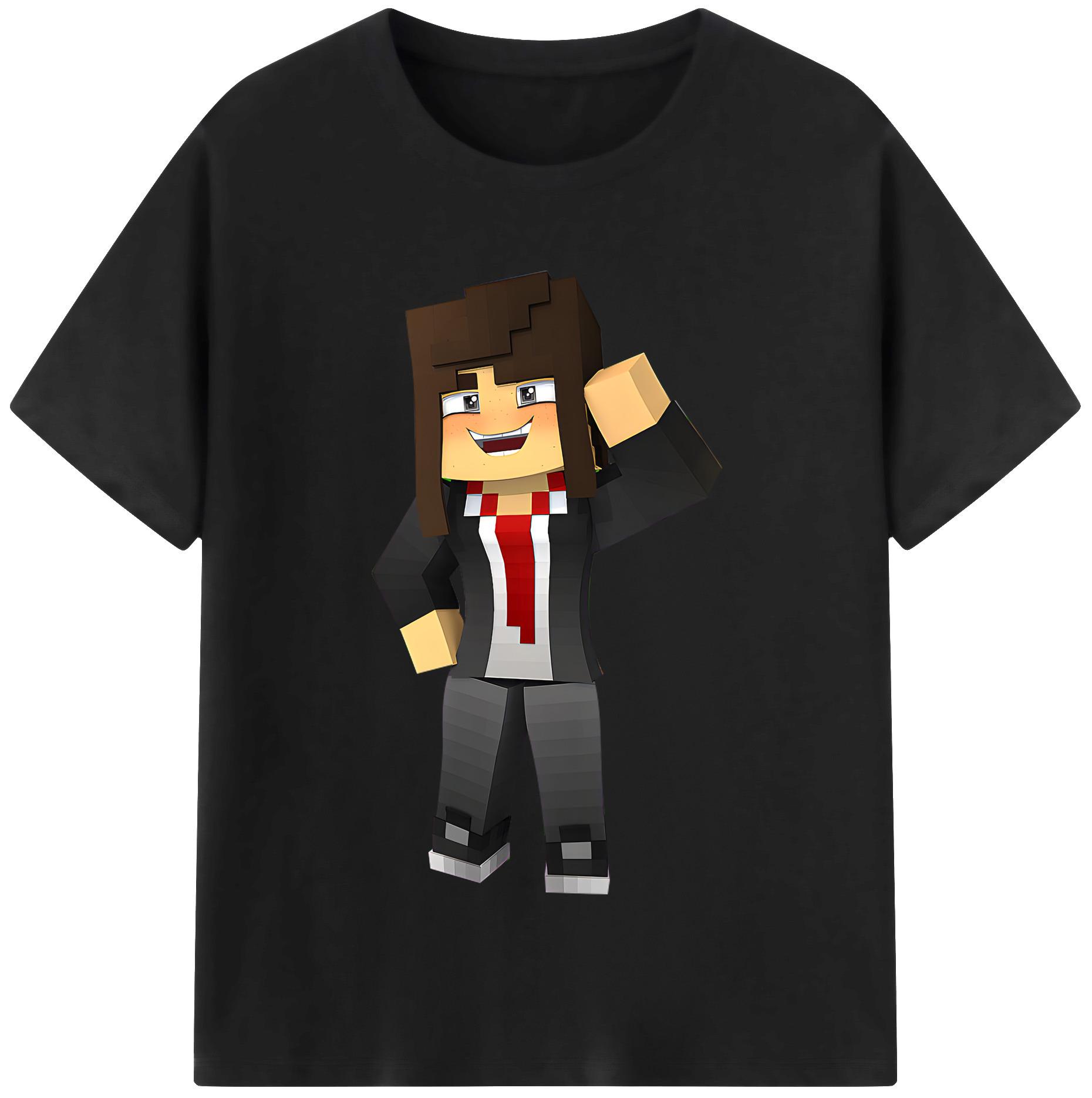 （画像用） マインクラフト ブロックの世界 Minecraft MC Block world レディースカジュアルプリントTシャツ（綿100％）
