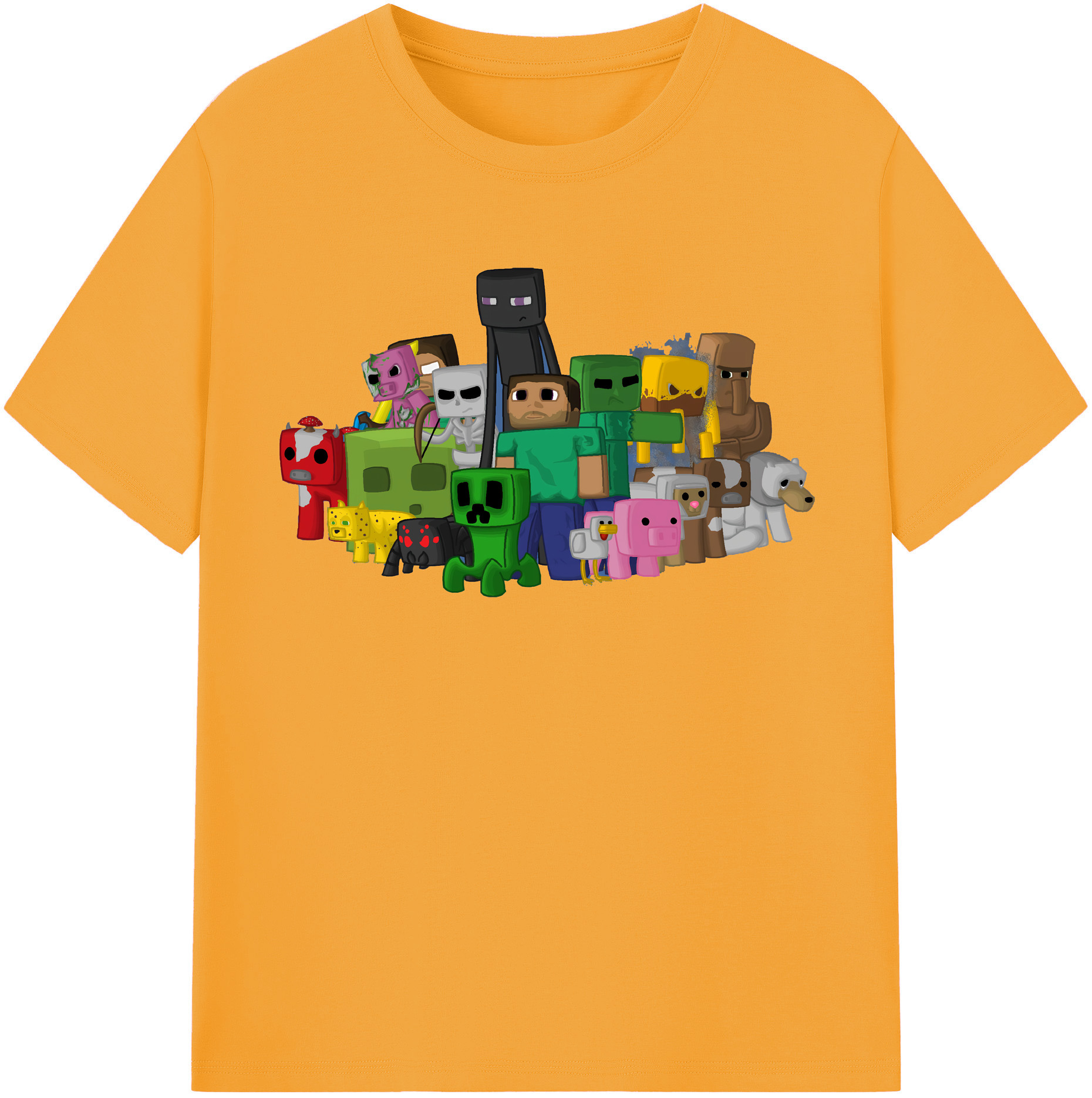 （画像用） マインクラフト ブロックの世界 Minecraft MC Block world レディースカジュアルプリントTシャツ（綿100％）
