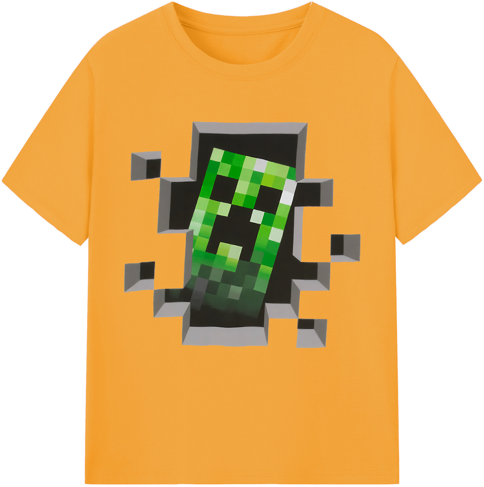 （画像用） マインクラフト ブロックの世界 Minecraft MC Block world レディースカジュアルプリントTシャツ（綿100％）