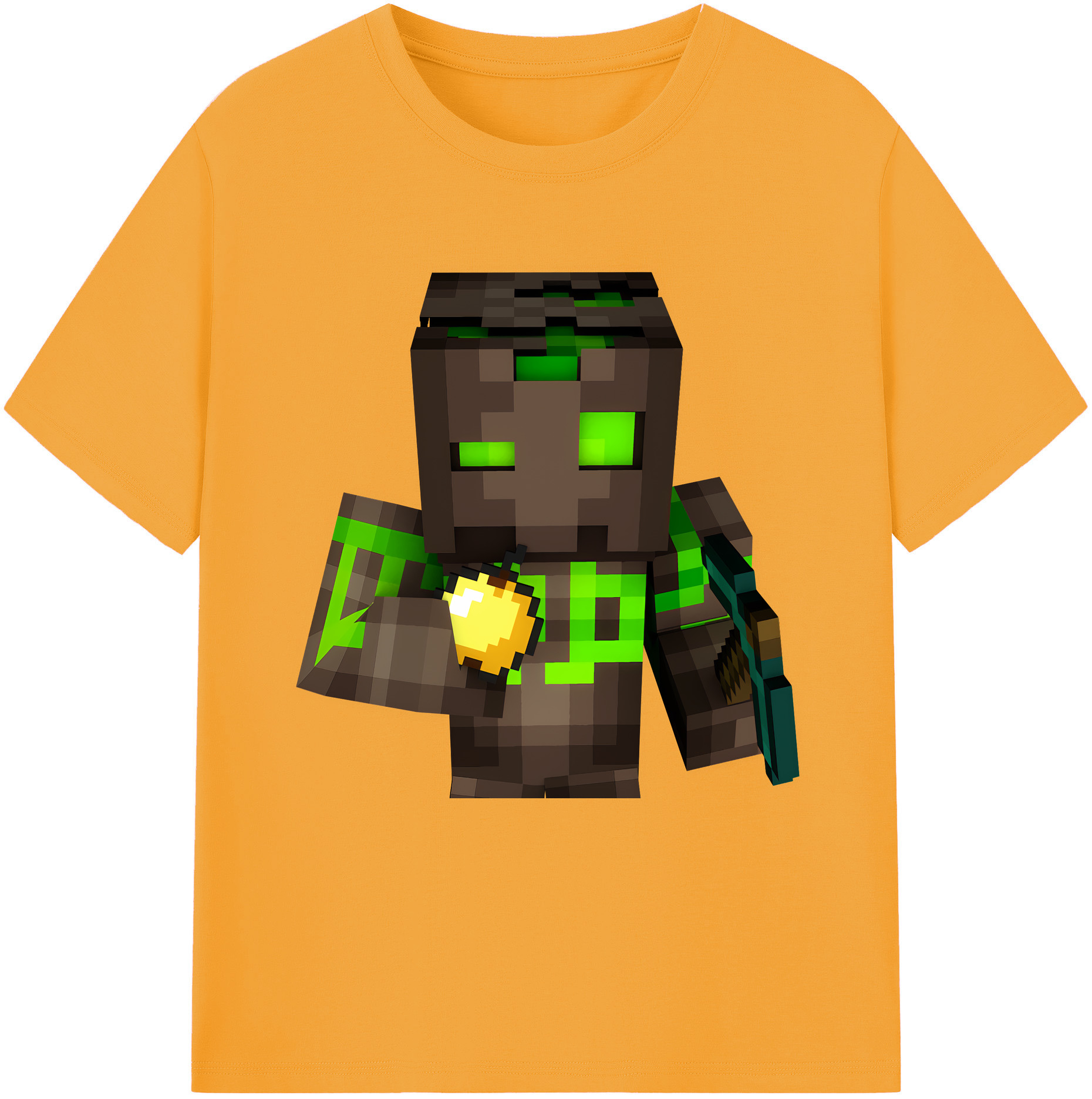（画像用） マインクラフト ブロックの世界 Minecraft MC Block world レディースカジュアルプリントTシャツ（綿100％）