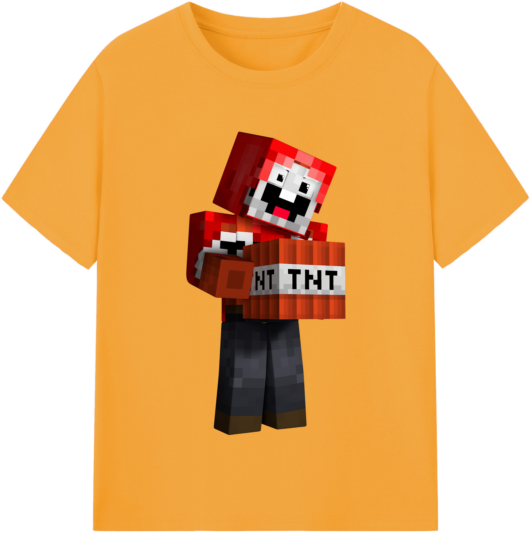 （画像用） マインクラフト ブロックの世界 Minecraft MC Block world レディースカジュアルプリントTシャツ（綿100％）