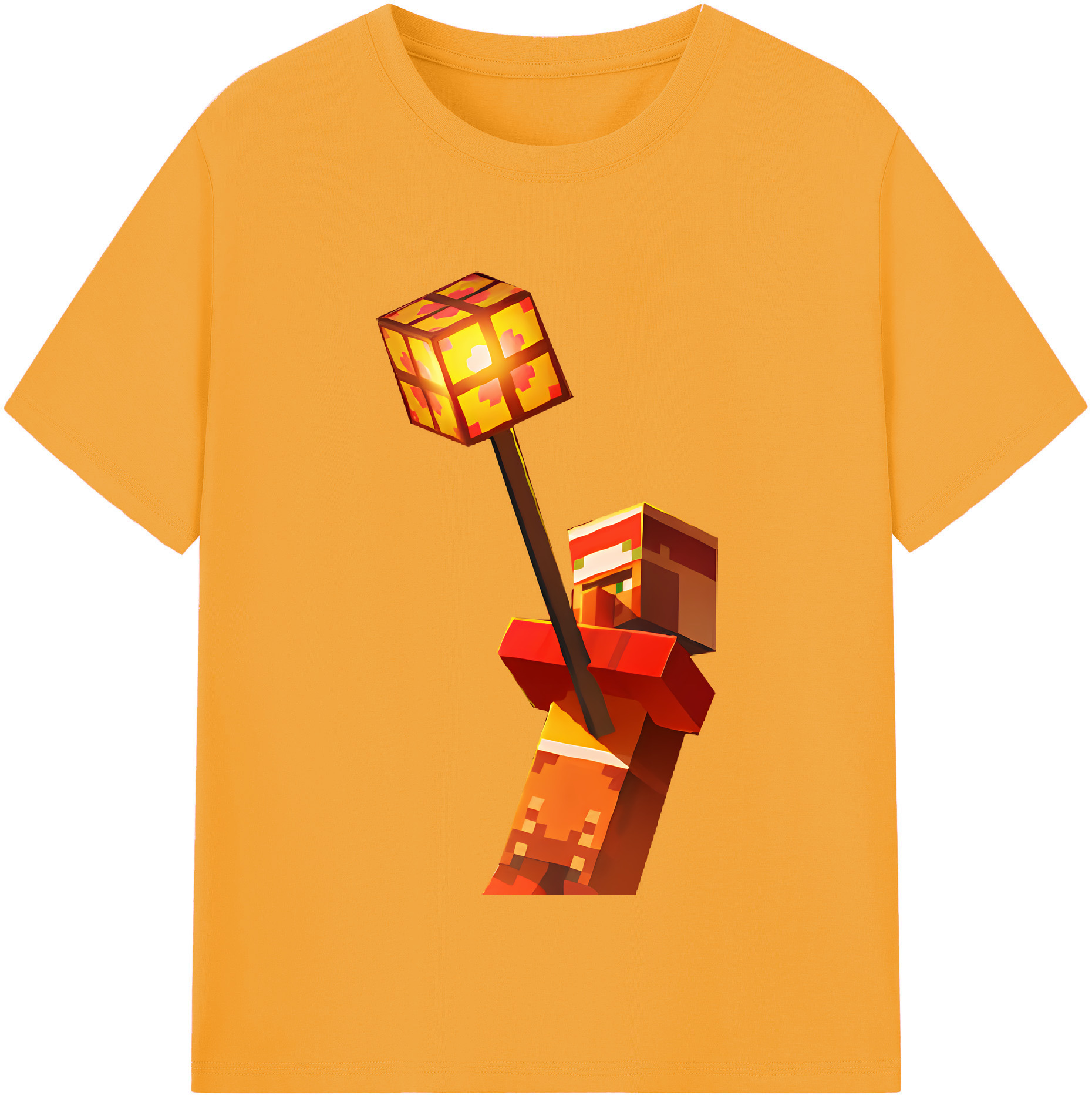 （画像用） マインクラフト ブロックの世界 Minecraft MC Block world レディースカジュアルプリントTシャツ（綿100％）