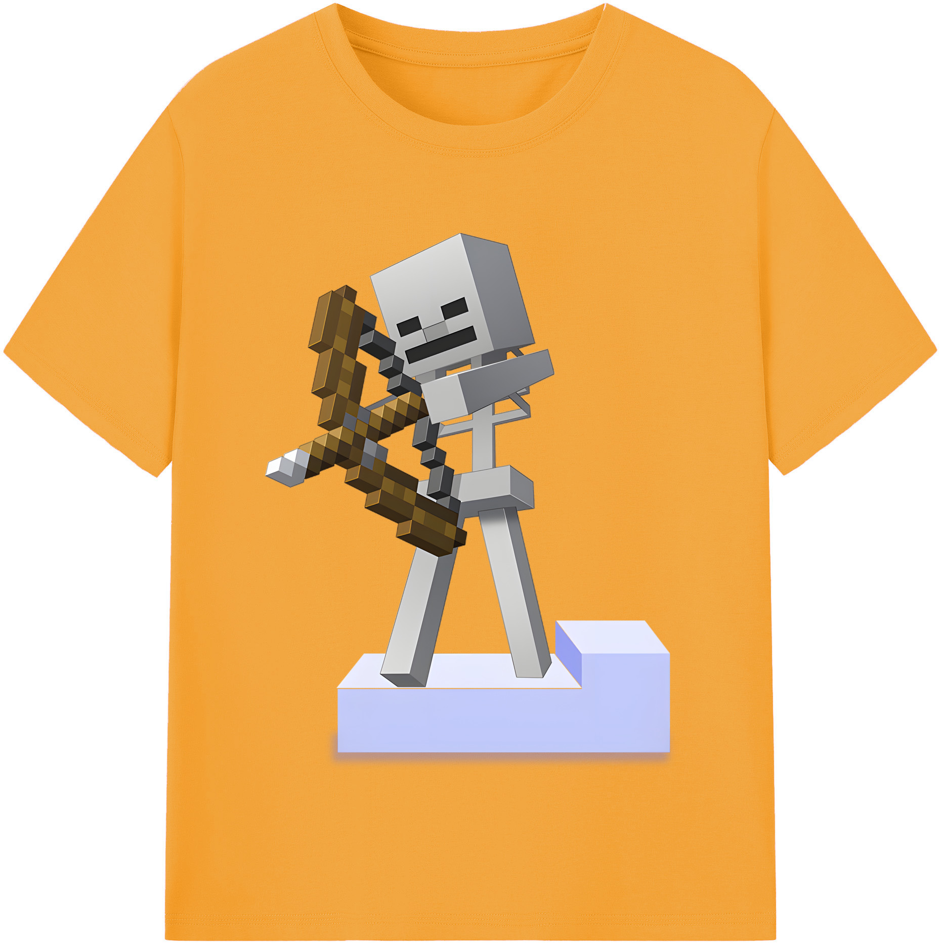 （画像用） マインクラフト ブロックの世界 Minecraft MC Block world レディースカジュアルプリントTシャツ（綿100％）