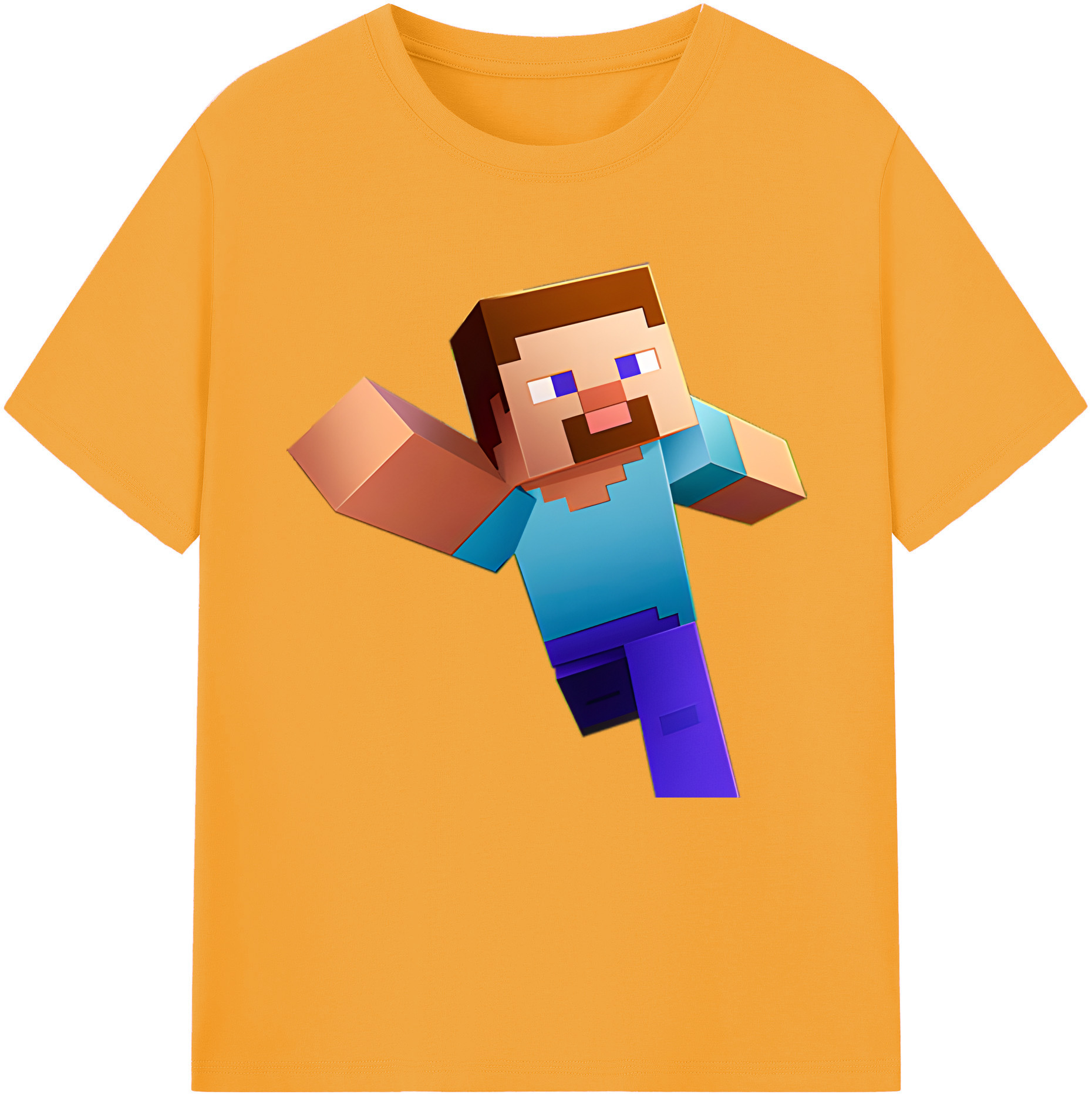 （画像用） マインクラフト ブロックの世界 Minecraft MC Block world レディースカジュアルプリントTシャツ（綿100％）