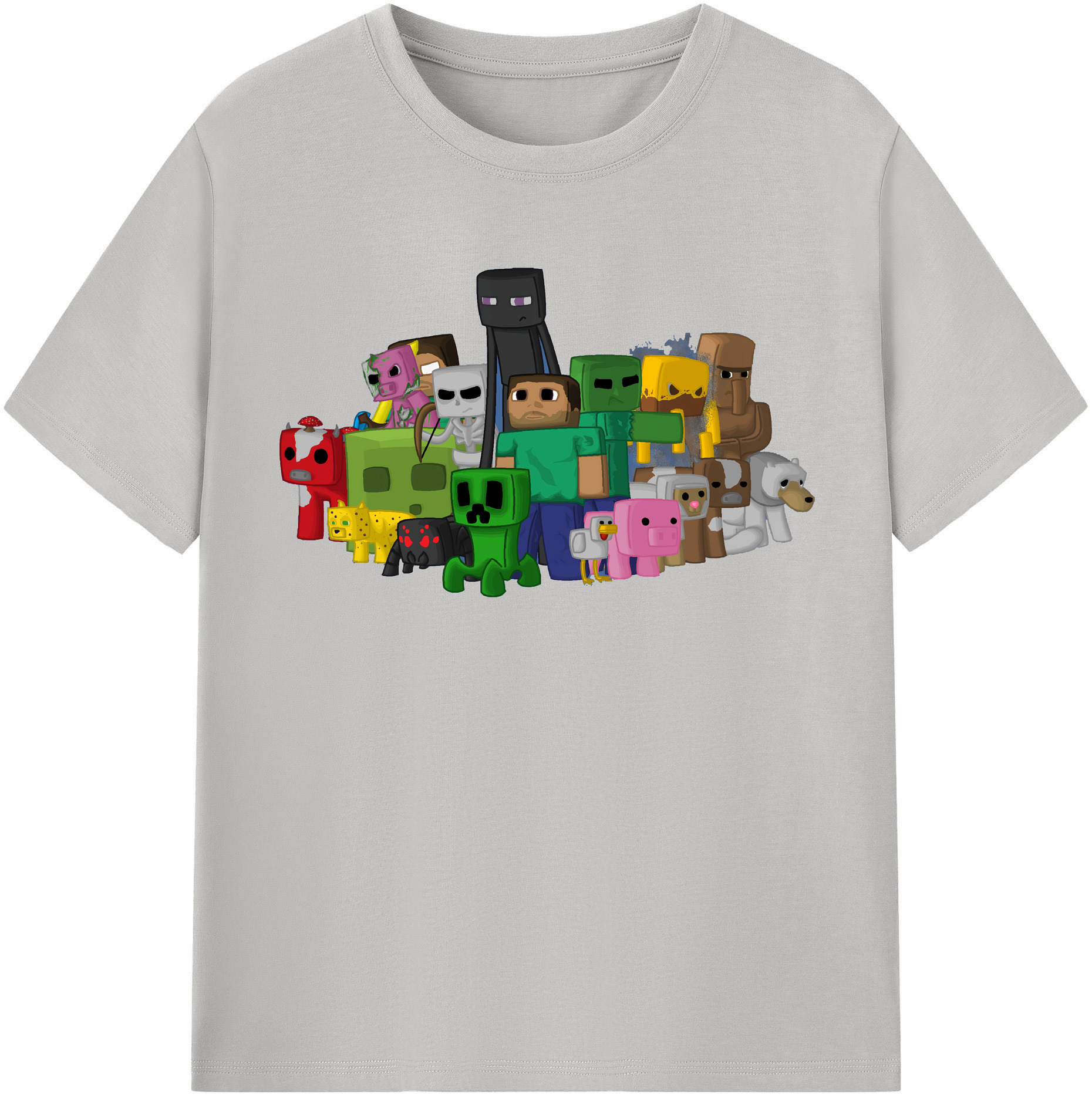 （画像用） マインクラフト ブロックの世界 Minecraft MC Block world レディースカジュアルプリントTシャツ（綿100％）