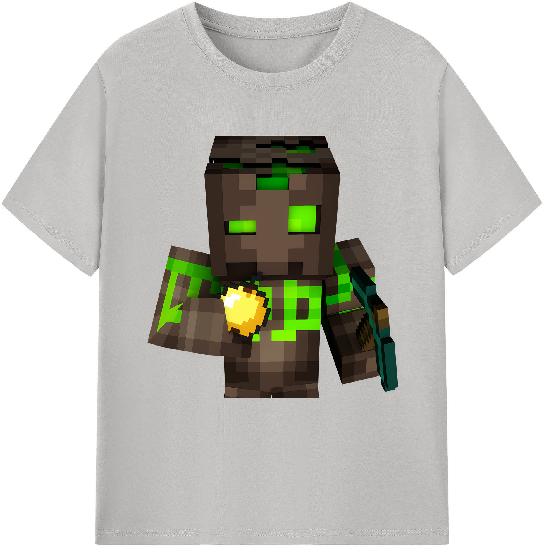 （画像用） マインクラフト ブロックの世界 Minecraft MC Block world レディースカジュアルプリントTシャツ（綿100％）