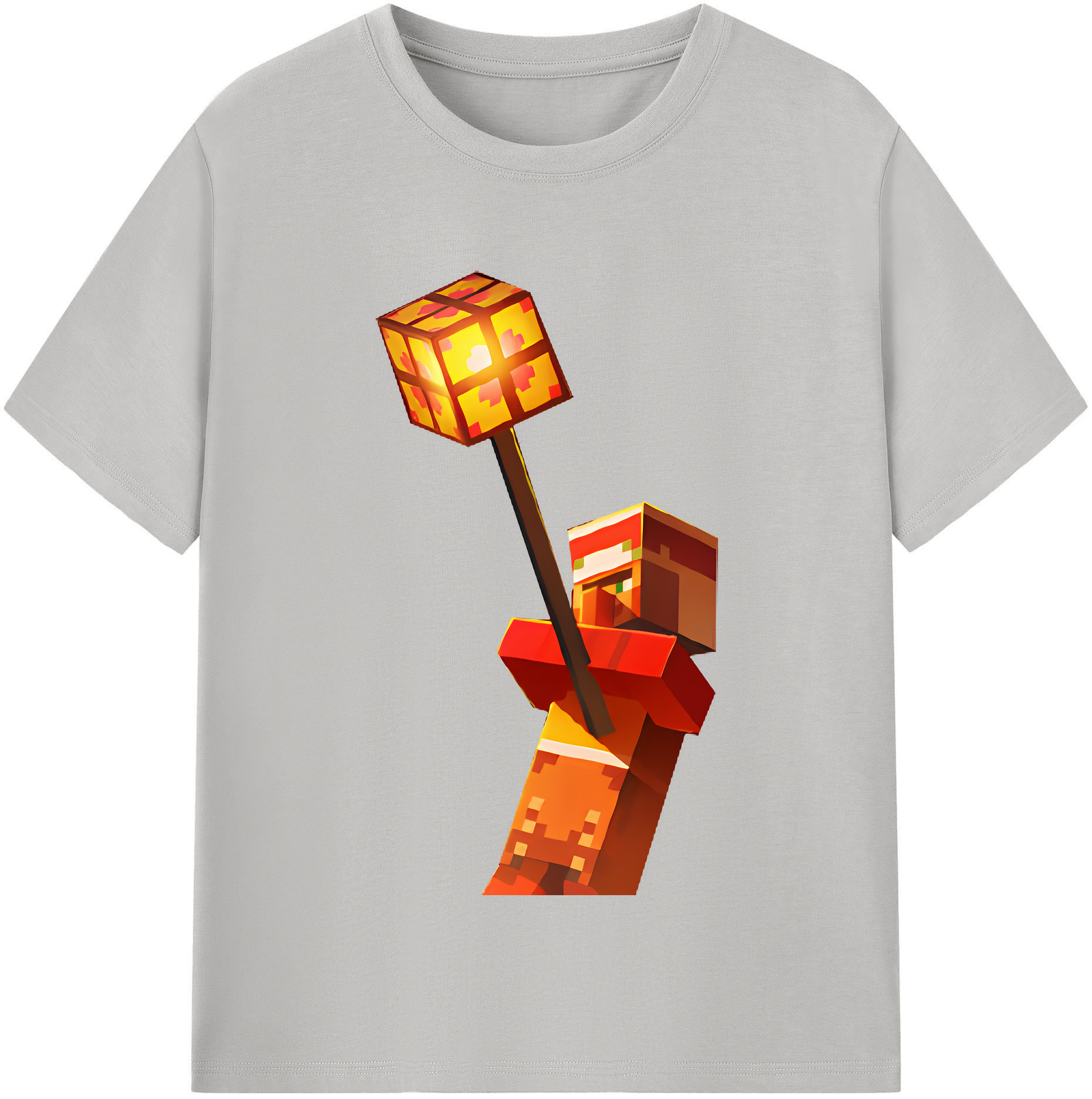 （画像用） マインクラフト ブロックの世界 Minecraft MC Block world レディースカジュアルプリントTシャツ（綿100％）