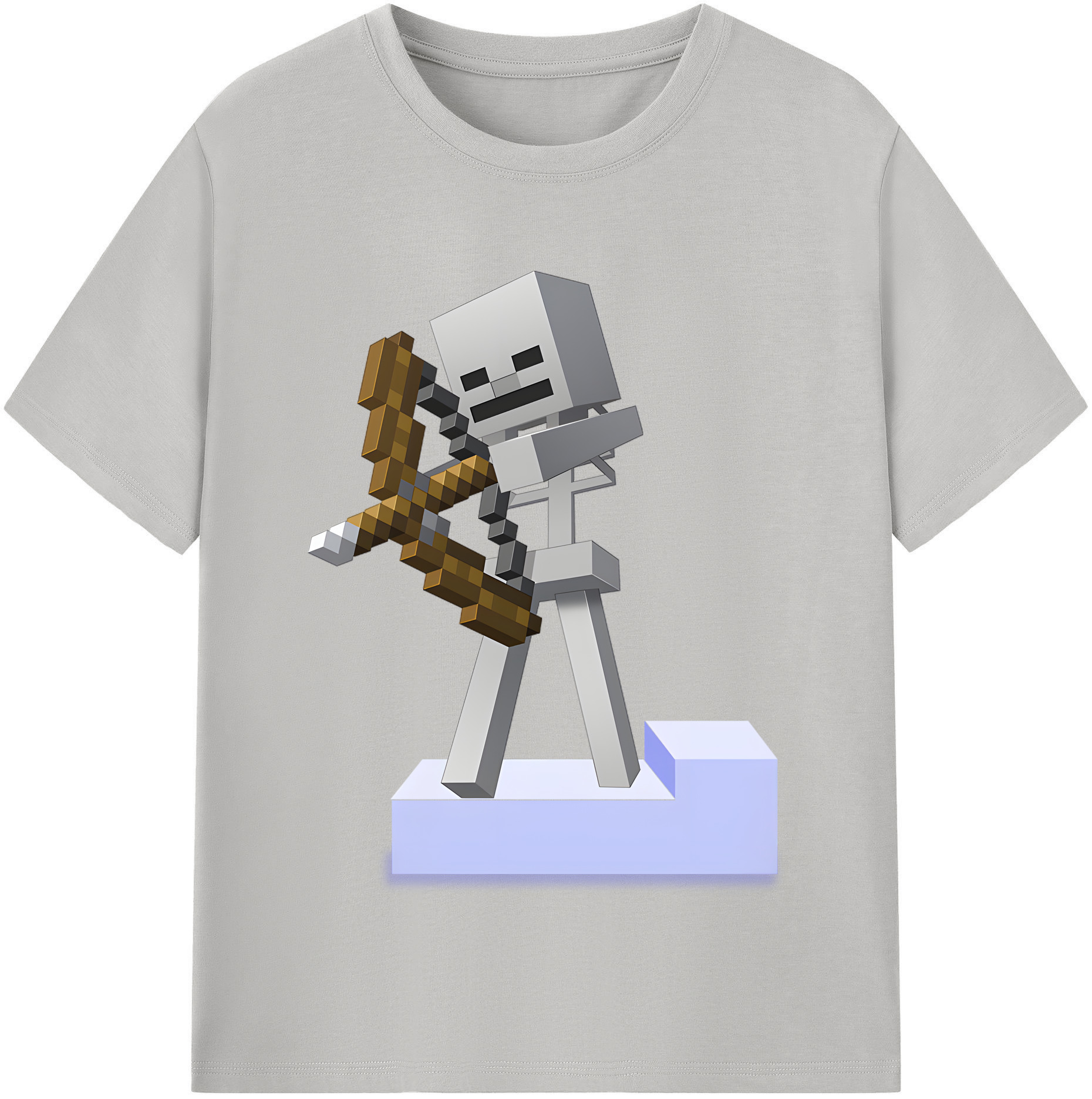（画像用） マインクラフト ブロックの世界 Minecraft MC Block world レディースカジュアルプリントTシャツ（綿100％）