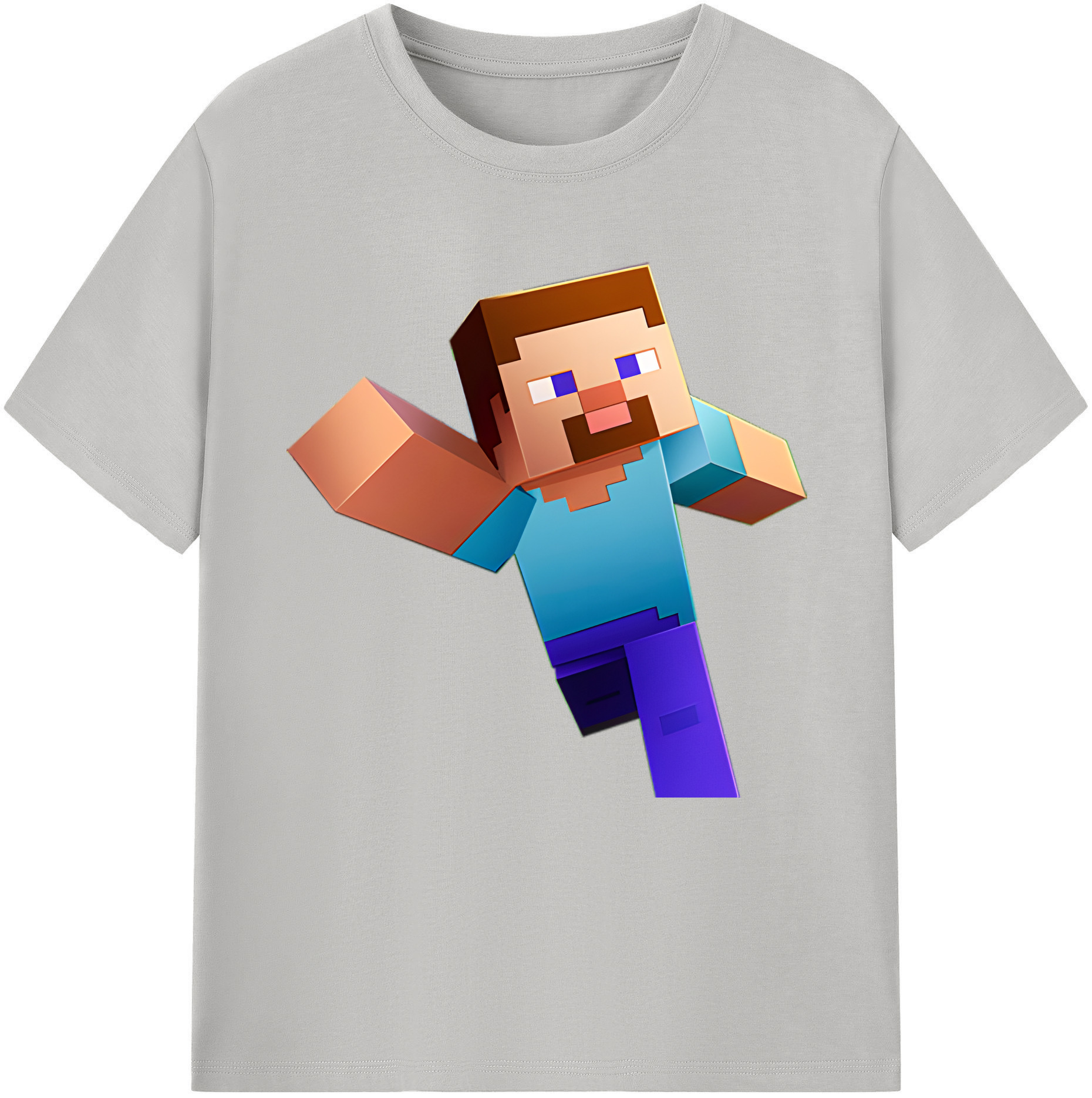 （画像用） マインクラフト ブロックの世界 Minecraft MC Block world レディースカジュアルプリントTシャツ（綿100％）