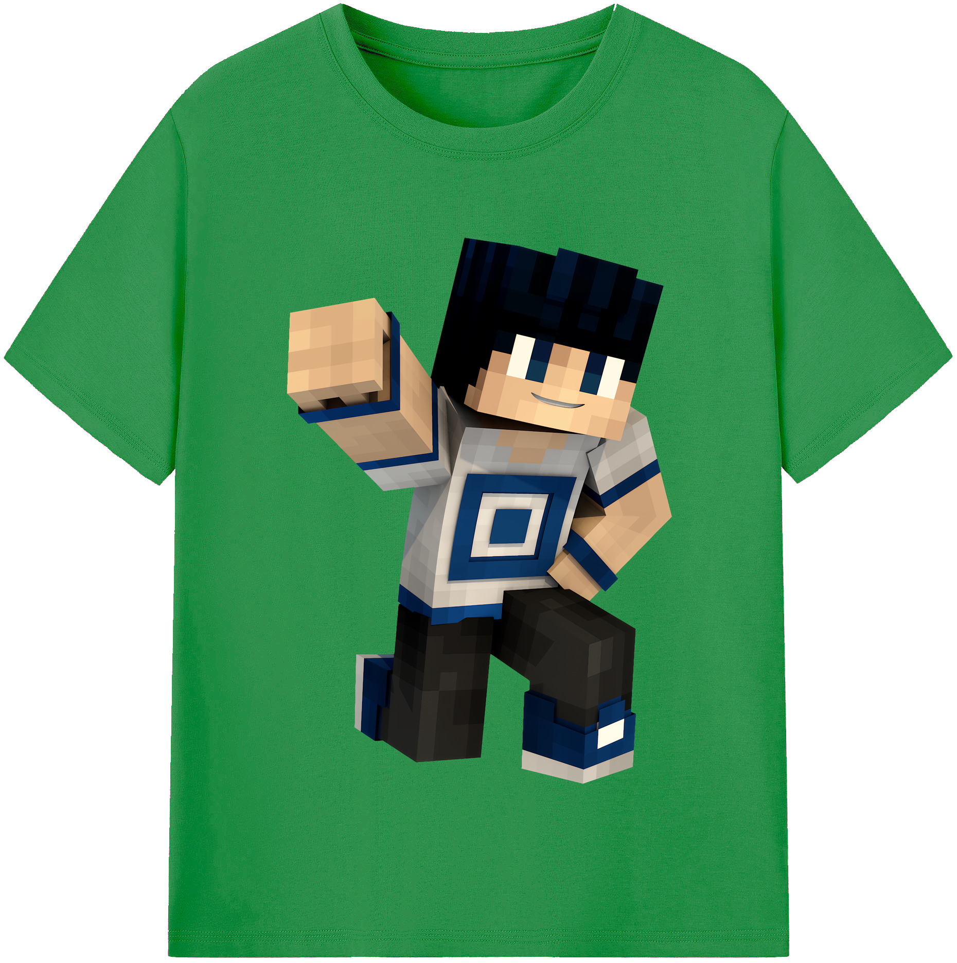 （画像用） マインクラフト ブロックの世界 Minecraft MC Block world レディースカジュアルプリントTシャツ（綿100％）