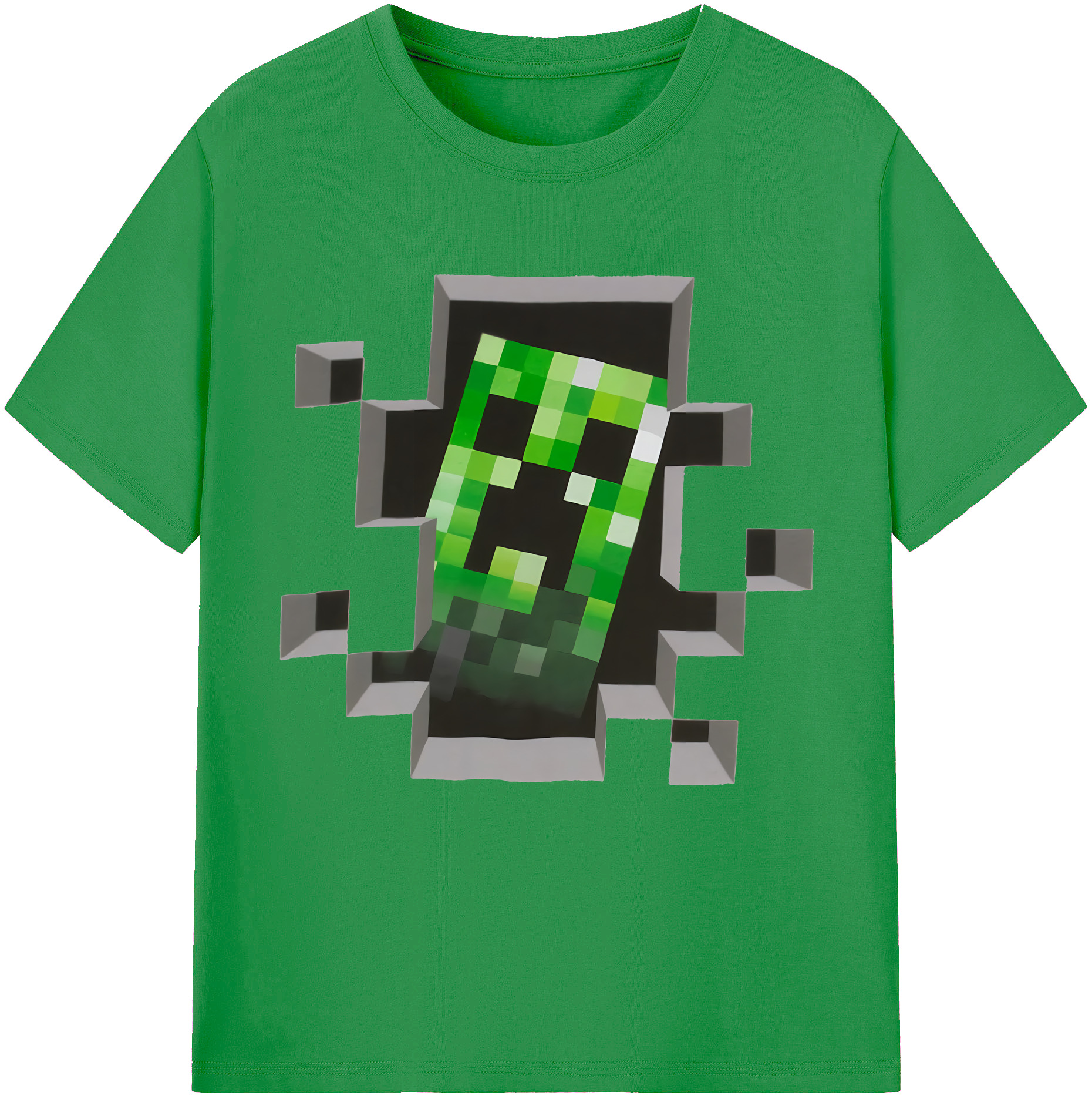 （画像用） マインクラフト ブロックの世界 Minecraft MC Block world レディースカジュアルプリントTシャツ（綿100％）