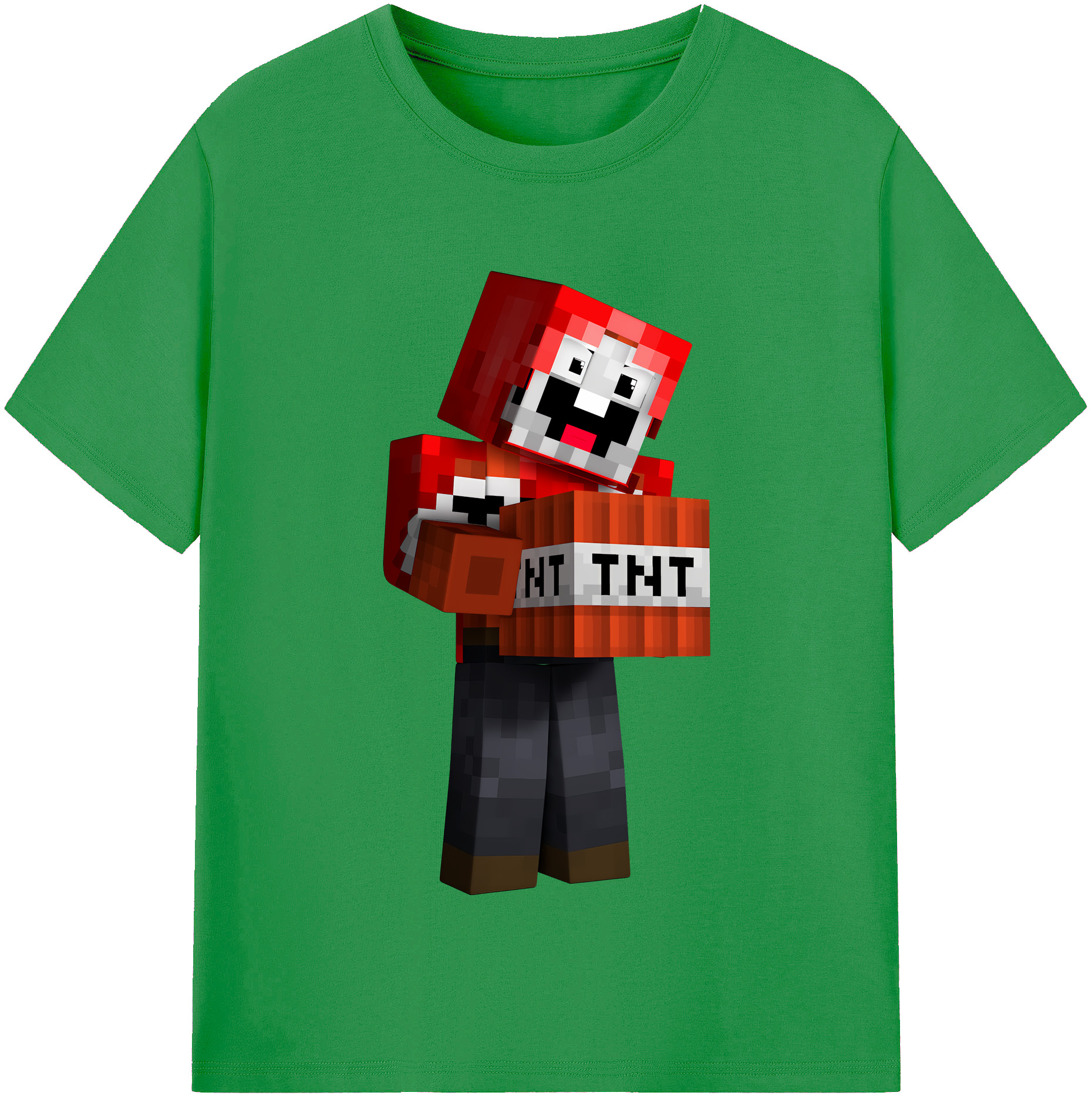 （画像用） マインクラフト ブロックの世界 Minecraft MC Block world レディースカジュアルプリントTシャツ（綿100％）