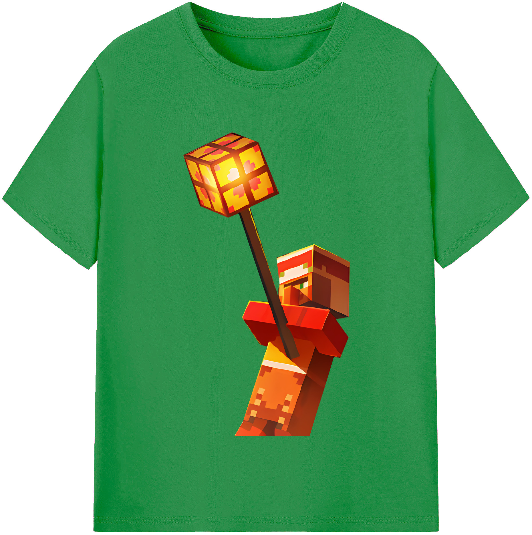 （画像用） マインクラフト ブロックの世界 Minecraft MC Block world レディースカジュアルプリントTシャツ（綿100％）