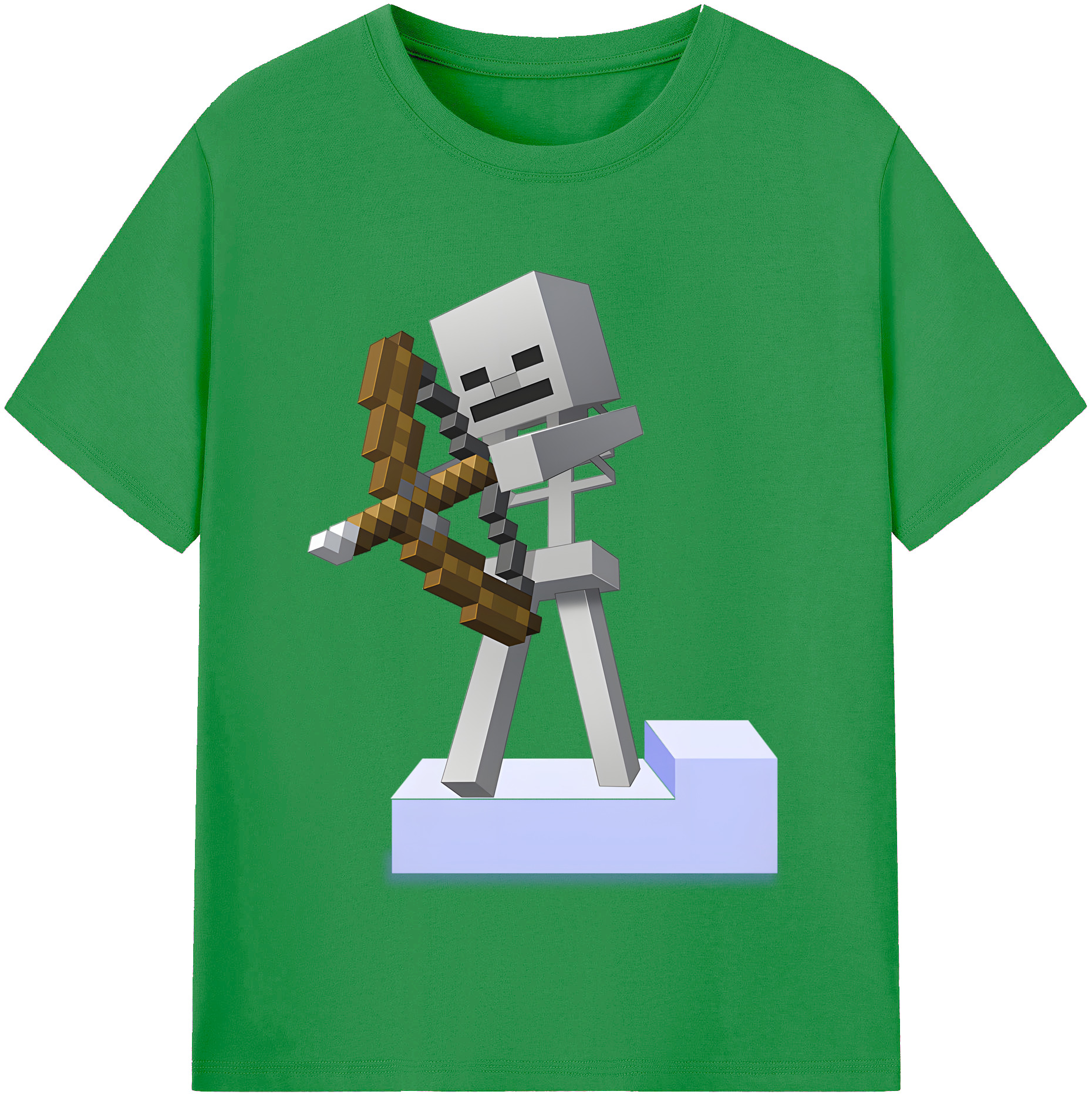 （画像用） マインクラフト ブロックの世界 Minecraft MC Block world レディースカジュアルプリントTシャツ（綿100％）
