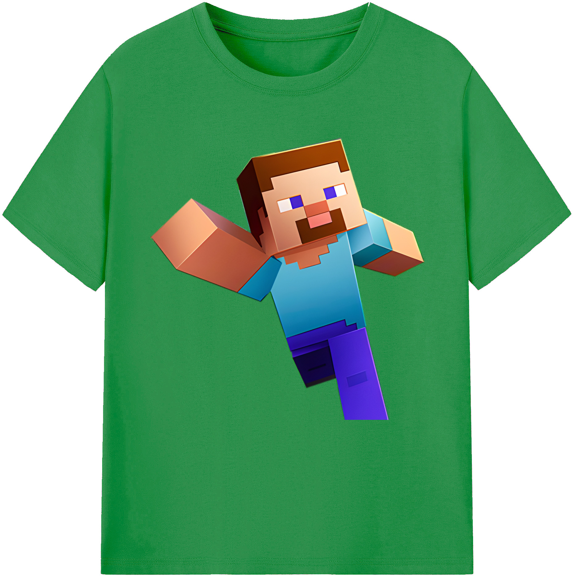 （画像用） マインクラフト ブロックの世界 Minecraft MC Block world レディースカジュアルプリントTシャツ（綿100％）
