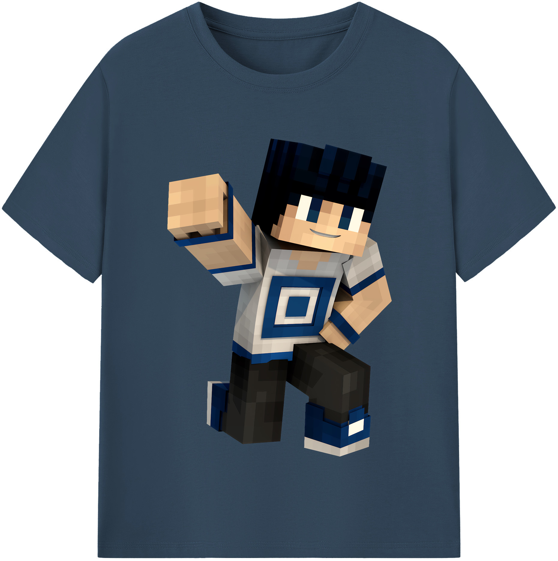 （画像用） マインクラフト ブロックの世界 Minecraft MC Block world レディースカジュアルプリントTシャツ（綿100％）