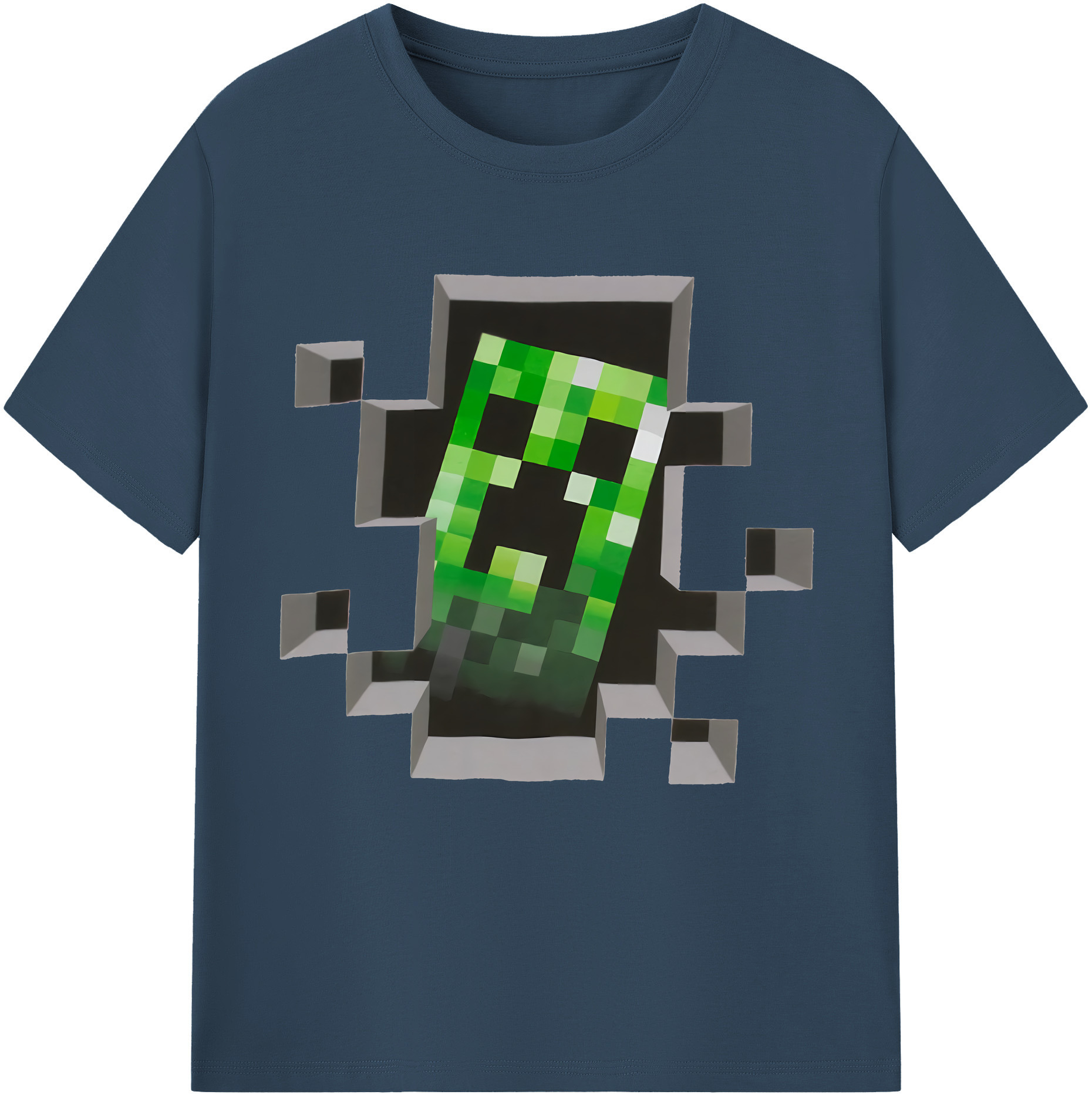 （画像用） マインクラフト ブロックの世界 Minecraft MC Block world レディースカジュアルプリントTシャツ（綿100％）