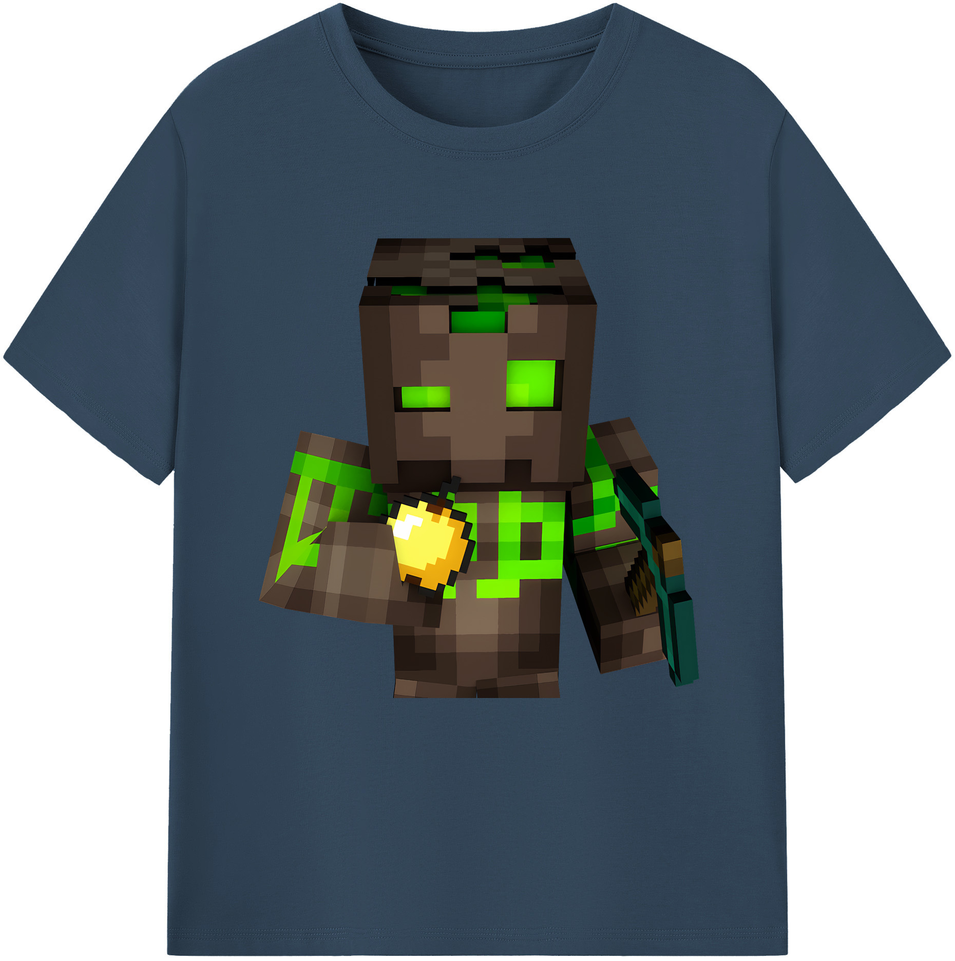 （画像用） マインクラフト ブロックの世界 Minecraft MC Block world レディースカジュアルプリントTシャツ（綿100％）