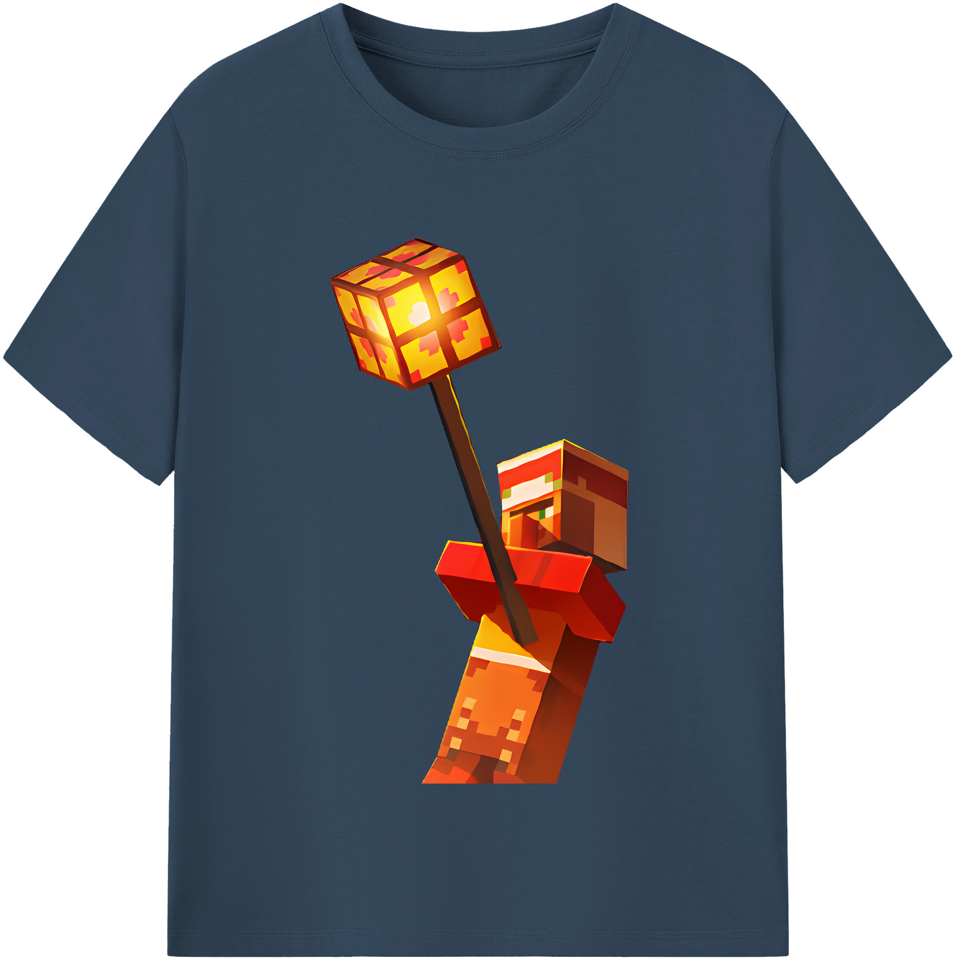 （画像用） マインクラフト ブロックの世界 Minecraft MC Block world レディースカジュアルプリントTシャツ（綿100％）