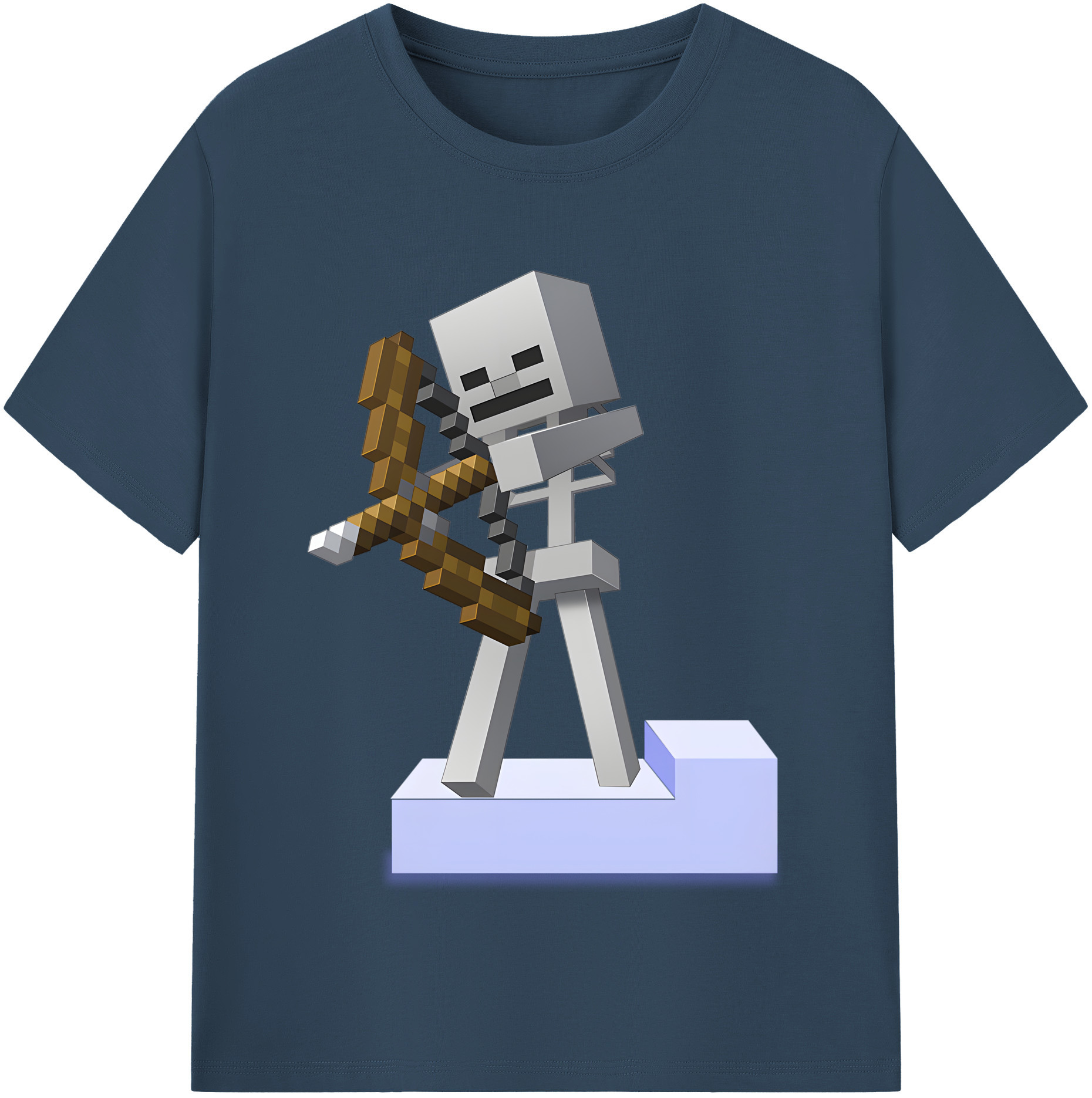 （画像用） マインクラフト ブロックの世界 Minecraft MC Block world レディースカジュアルプリントTシャツ（綿100％）