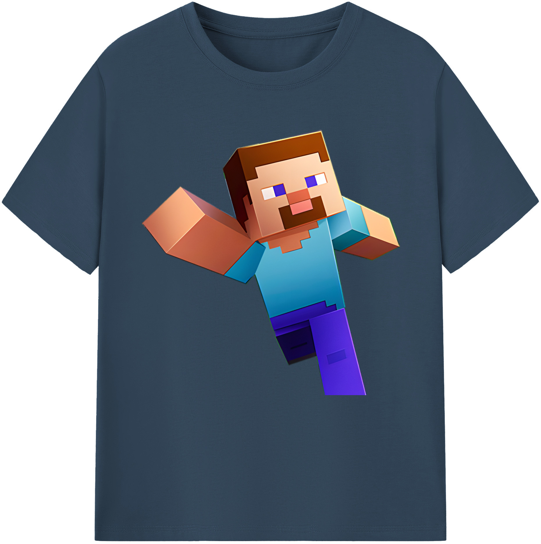 （画像用） マインクラフト ブロックの世界 Minecraft MC Block world レディースカジュアルプリントTシャツ（綿100％）