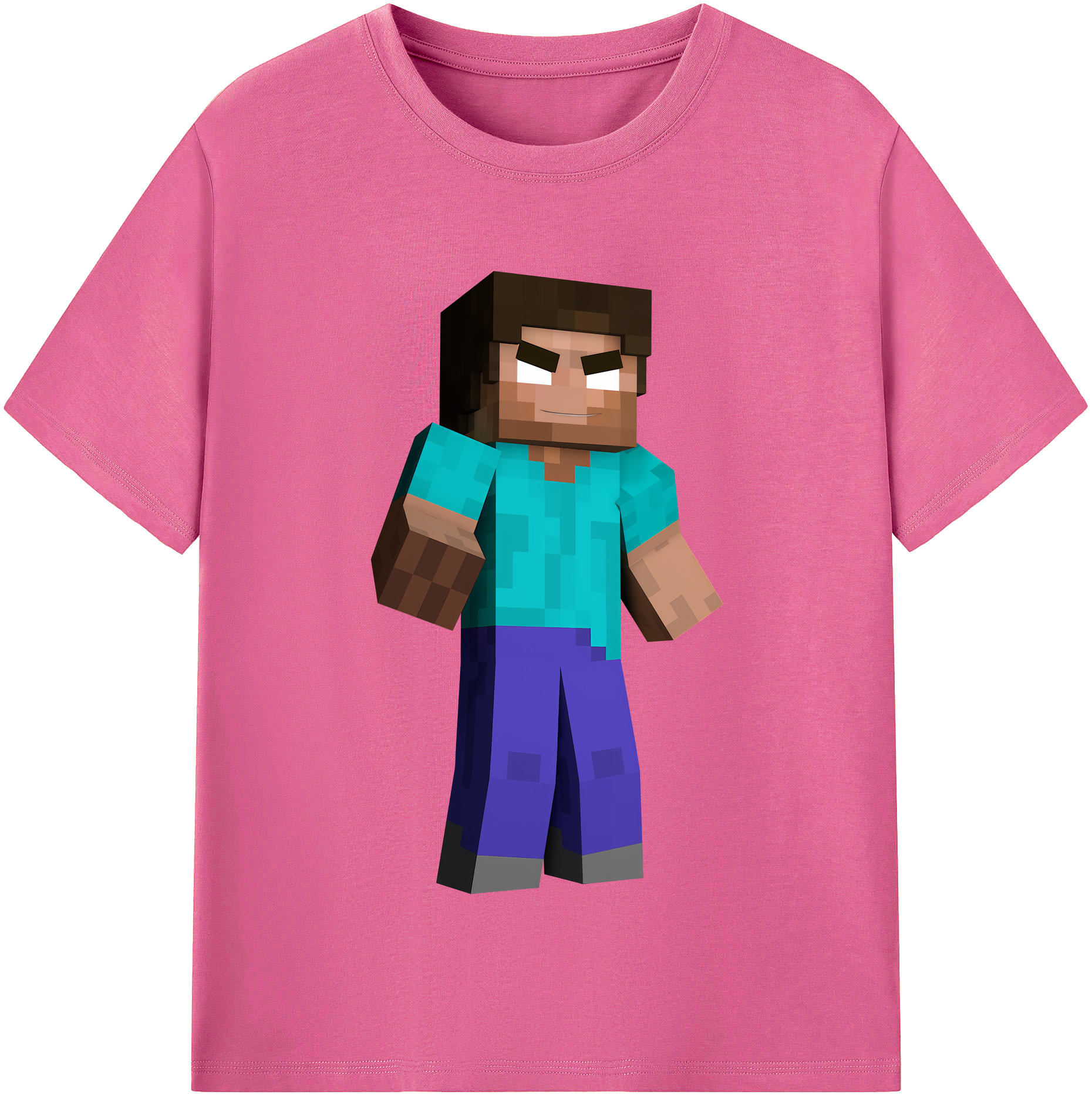 （画像用） マインクラフト ブロックの世界 Minecraft MC Block world レディースカジュアルプリントTシャツ（綿100％）