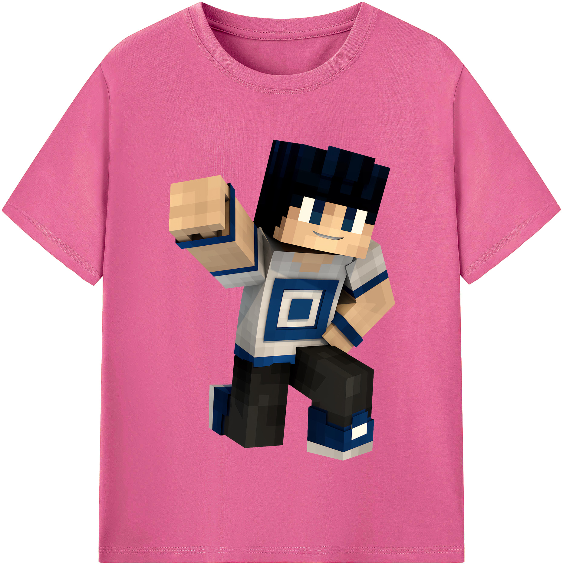 （画像用） マインクラフト ブロックの世界 Minecraft MC Block world レディースカジュアルプリントTシャツ（綿100％）
