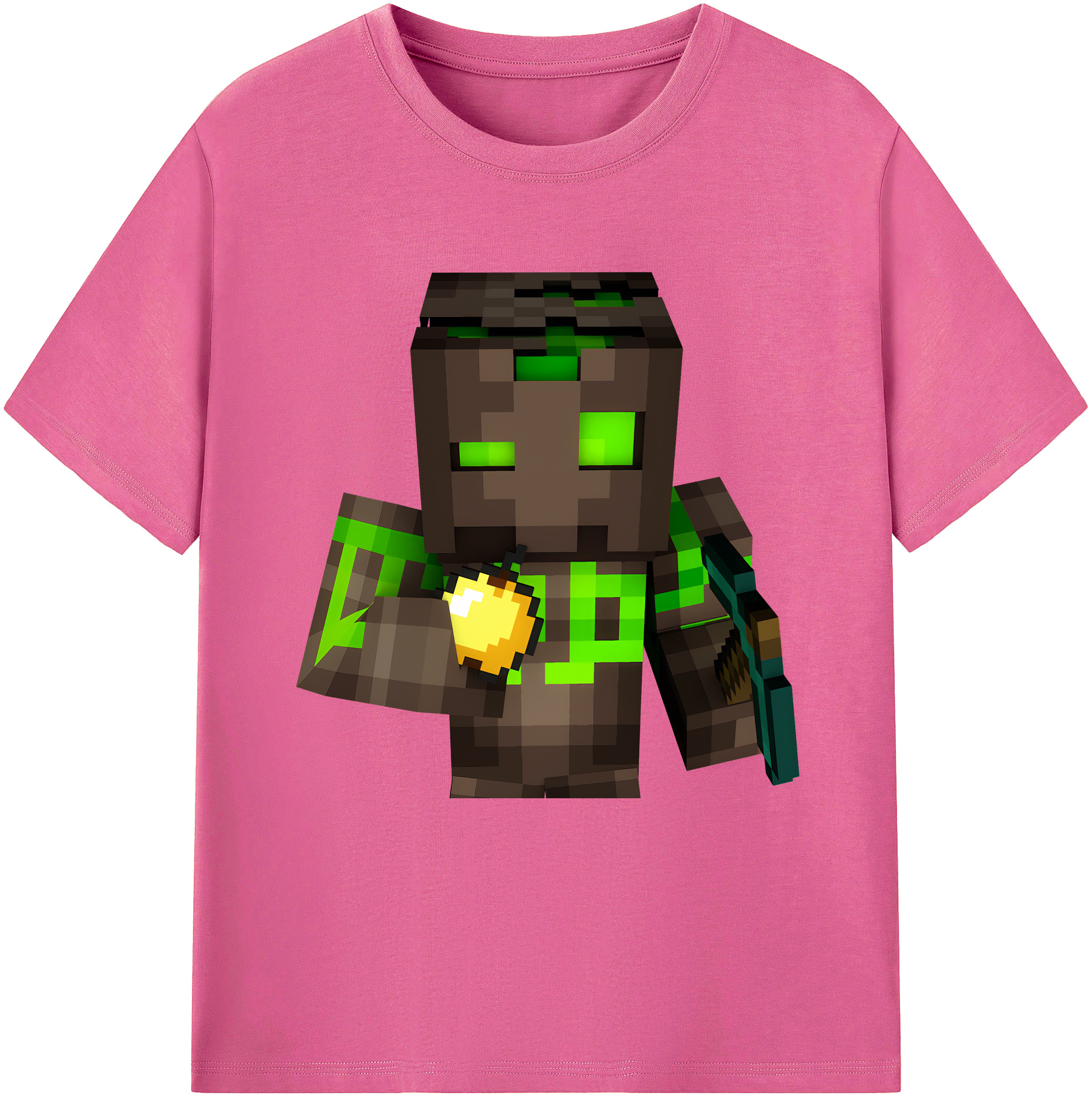 （画像用） マインクラフト ブロックの世界 Minecraft MC Block world レディースカジュアルプリントTシャツ（綿100％）
