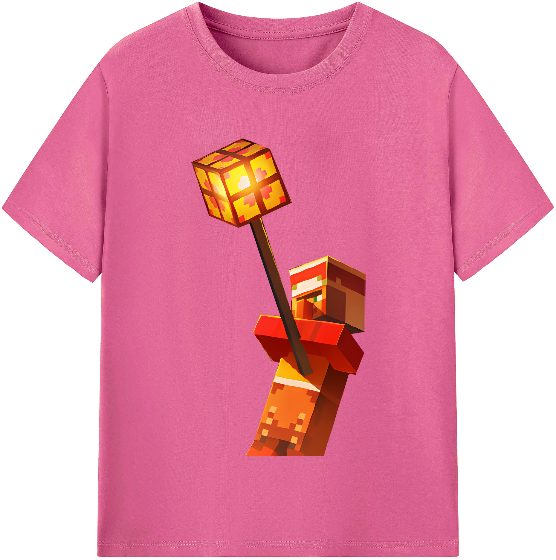 （画像用） マインクラフト ブロックの世界 Minecraft MC Block world レディースカジュアルプリントTシャツ（綿100％）