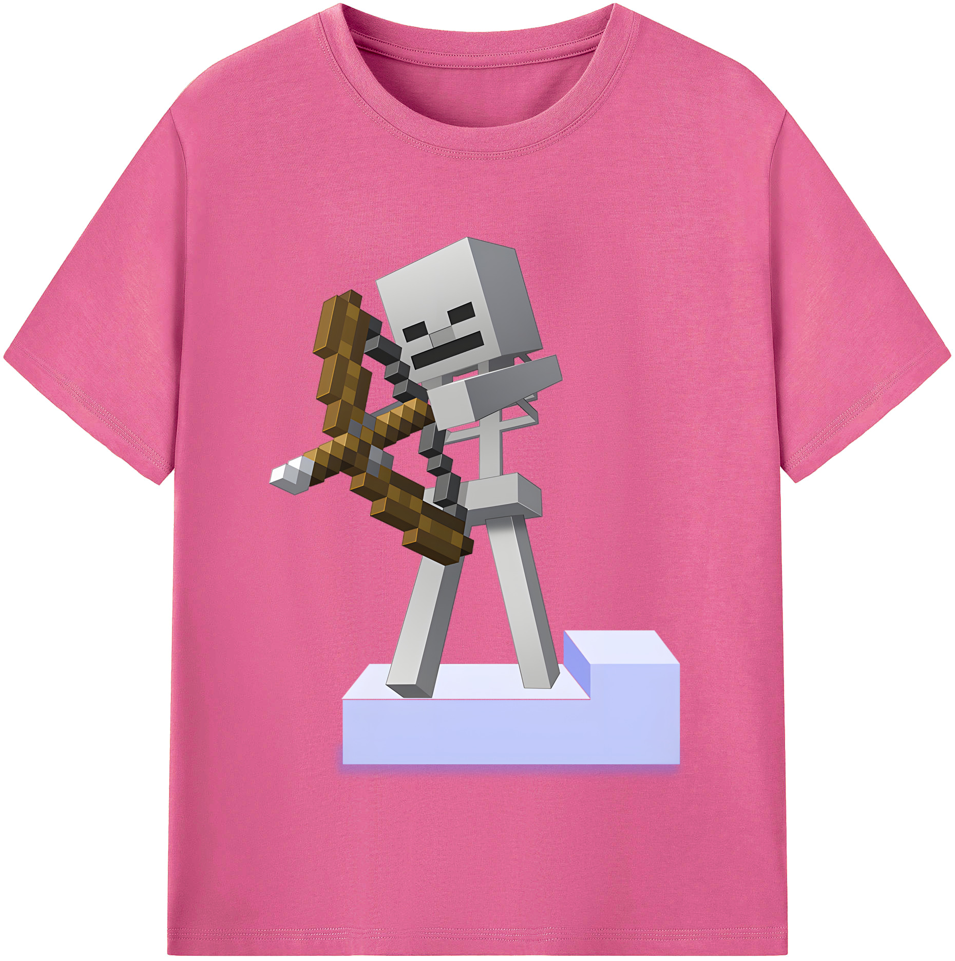 （画像用） マインクラフト ブロックの世界 Minecraft MC Block world レディースカジュアルプリントTシャツ（綿100％）