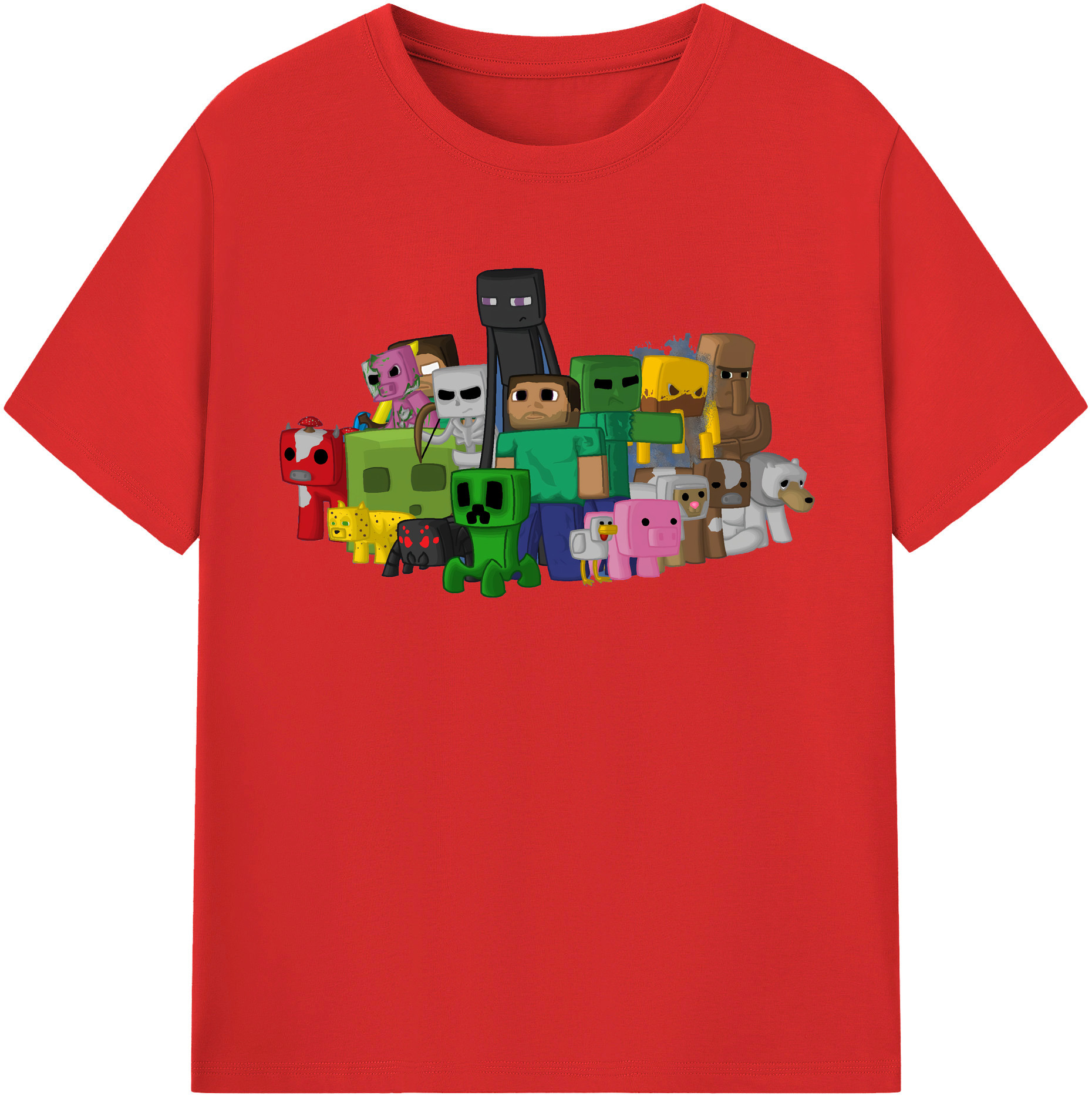 （画像用） マインクラフト ブロックの世界 Minecraft MC Block world レディースカジュアルプリントTシャツ（綿100％）