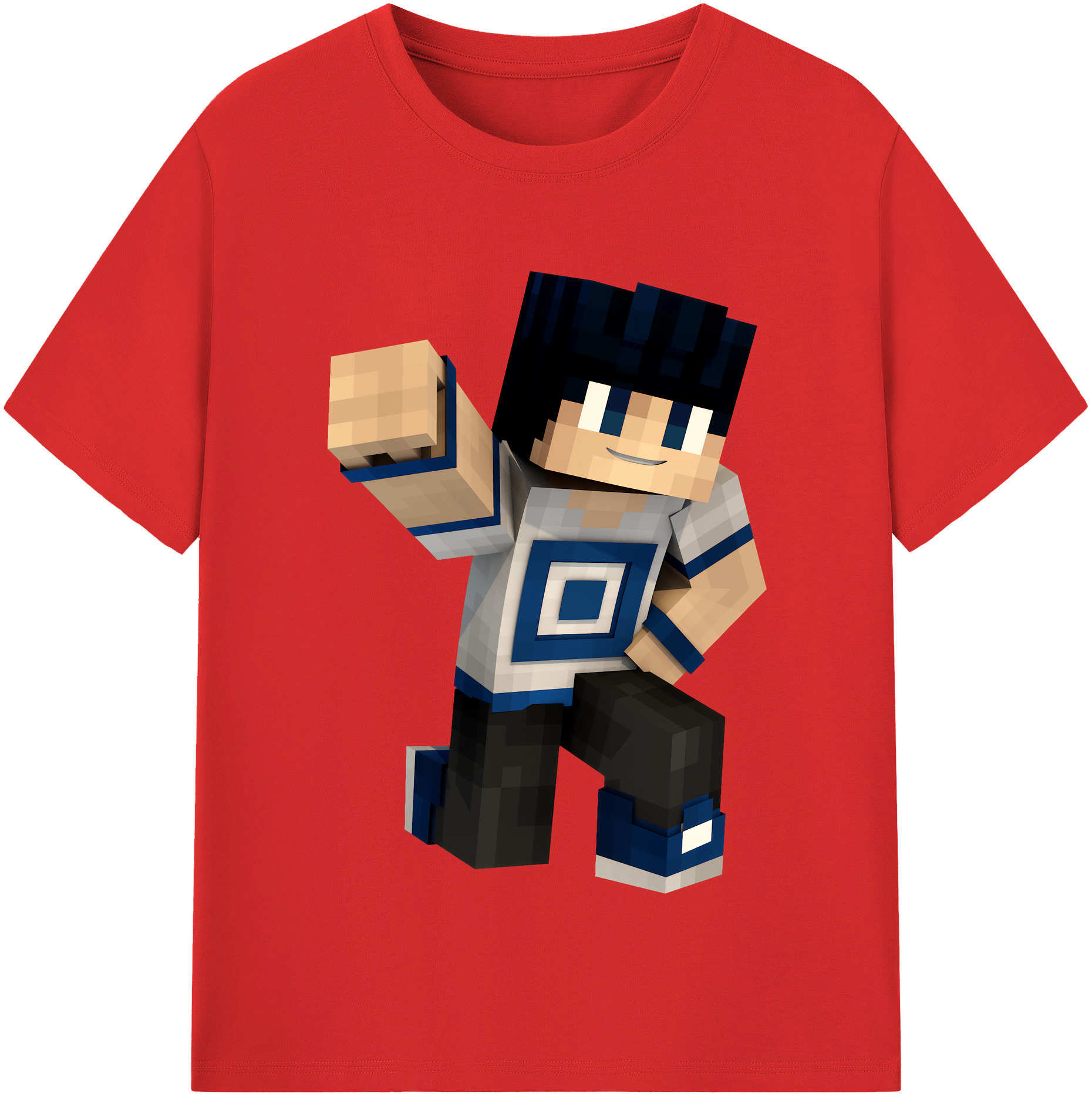 （画像用） マインクラフト ブロックの世界 Minecraft MC Block world レディースカジュアルプリントTシャツ（綿100％）