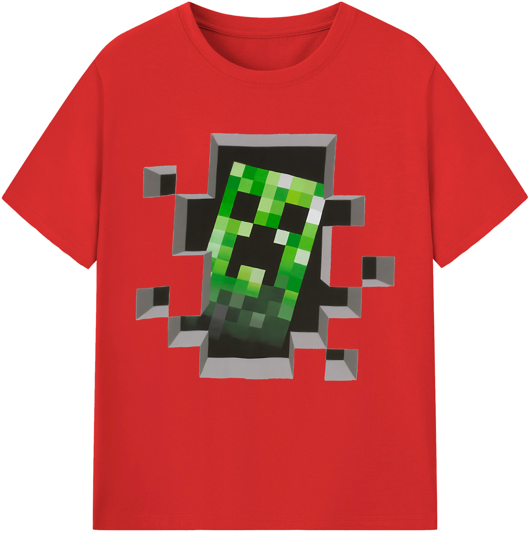 （画像用） マインクラフト ブロックの世界 Minecraft MC Block world レディースカジュアルプリントTシャツ（綿100％）