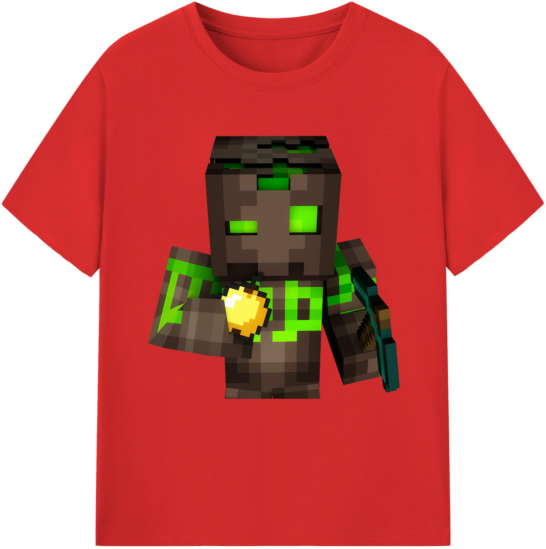 （画像用） マインクラフト ブロックの世界 Minecraft MC Block world レディースカジュアルプリントTシャツ（綿100％）