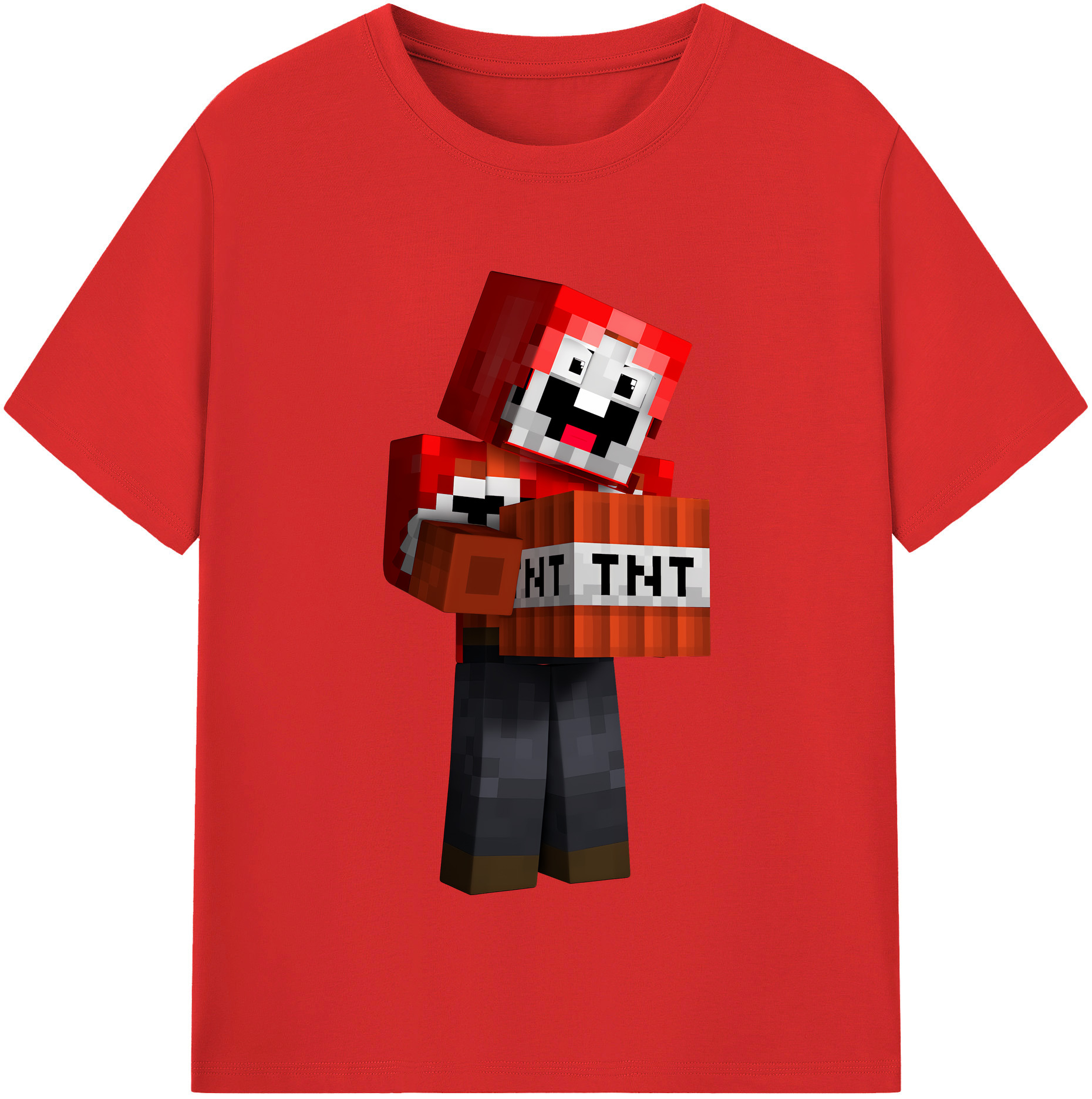 （画像用） マインクラフト ブロックの世界 Minecraft MC Block world レディースカジュアルプリントTシャツ（綿100％）