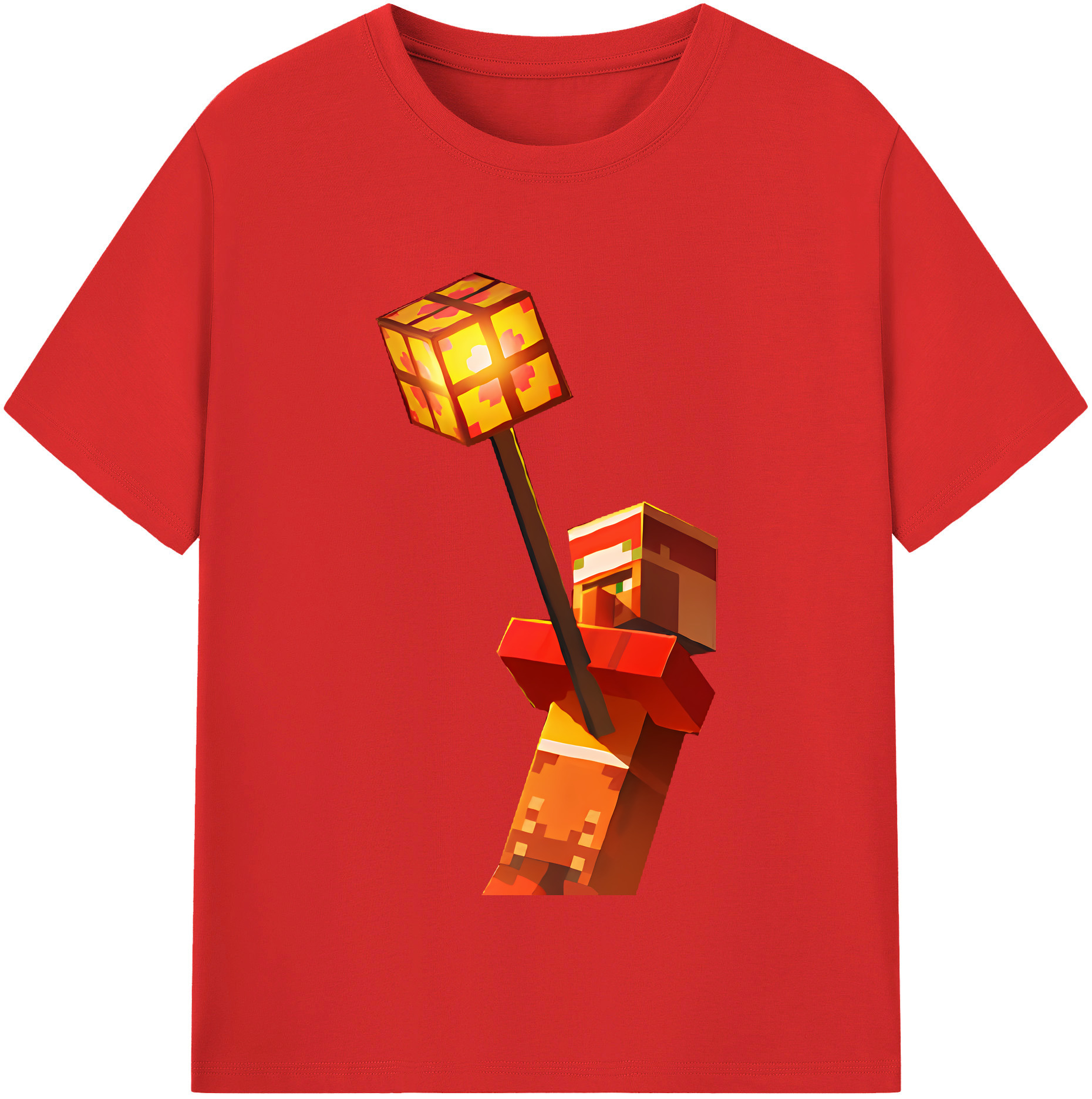 （画像用） マインクラフト ブロックの世界 Minecraft MC Block world レディースカジュアルプリントTシャツ（綿100％）