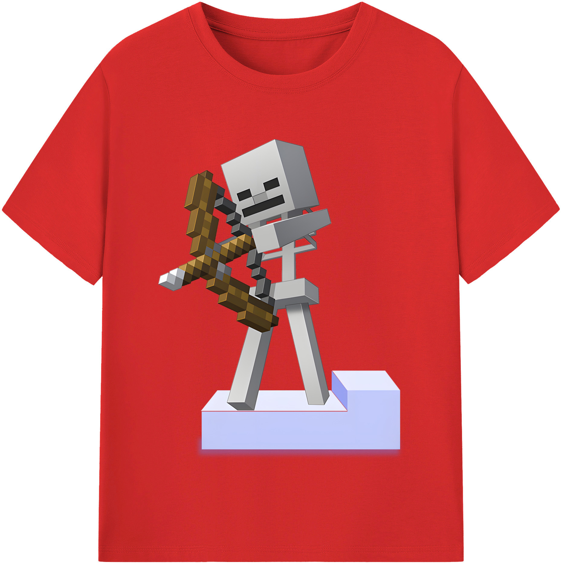 （画像用） マインクラフト ブロックの世界 Minecraft MC Block world レディースカジュアルプリントTシャツ（綿100％）