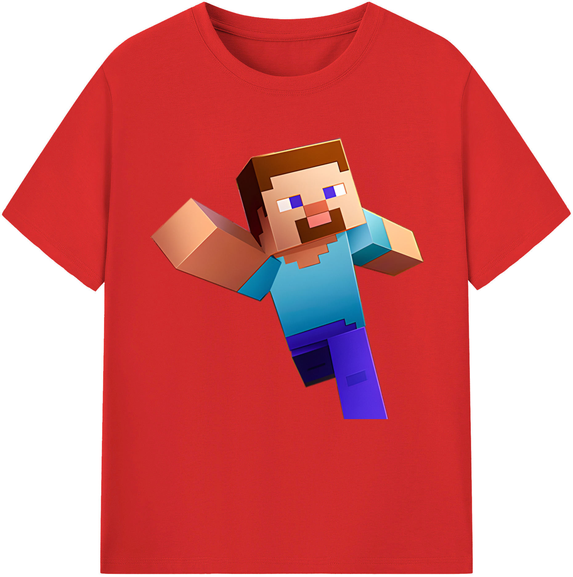 （画像用） マインクラフト ブロックの世界 Minecraft MC Block world レディースカジュアルプリントTシャツ（綿100％）