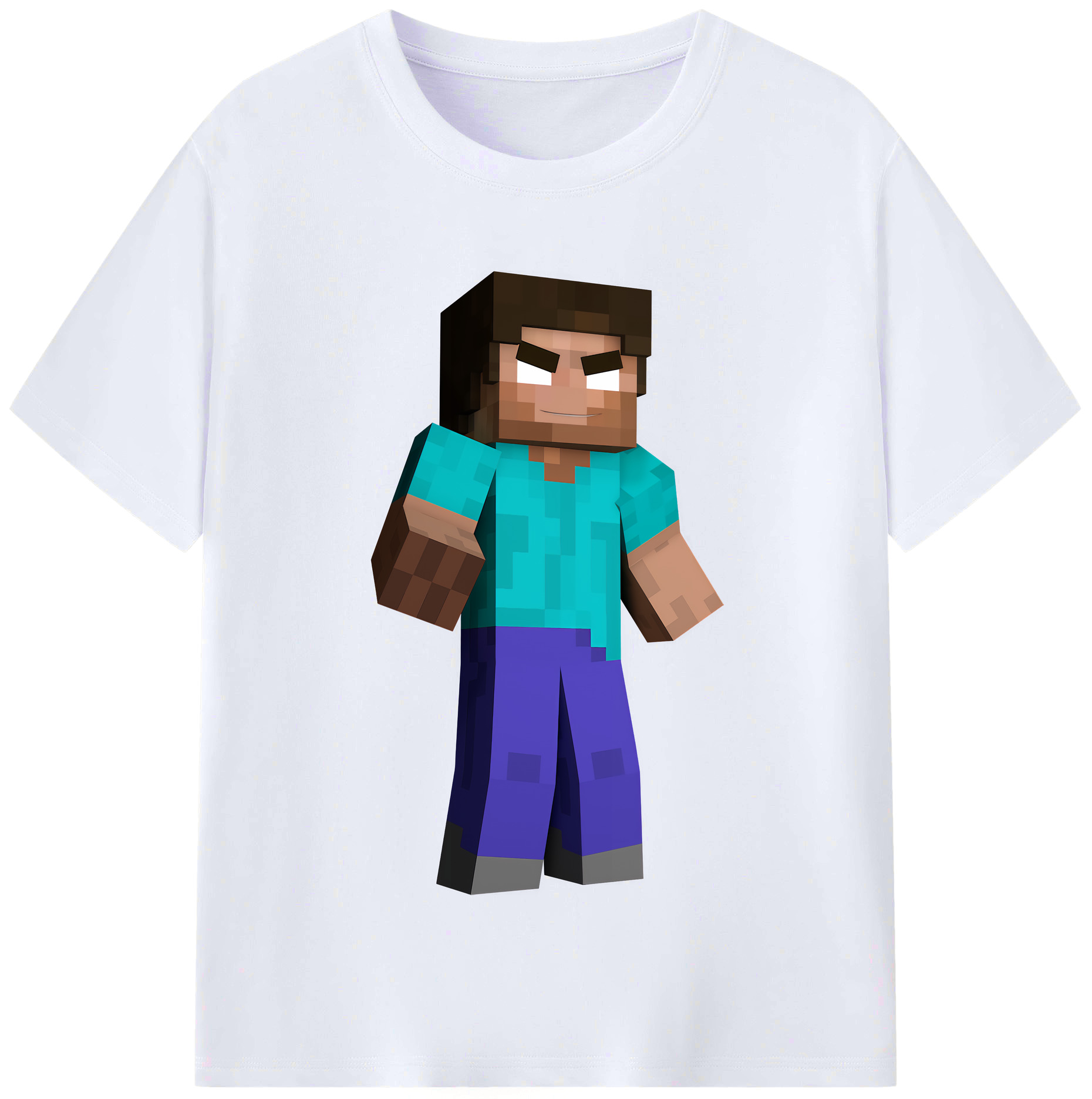 （画像用） マインクラフト ブロックの世界 Minecraft MC Block world レディースカジュアルプリントTシャツ（綿100％）