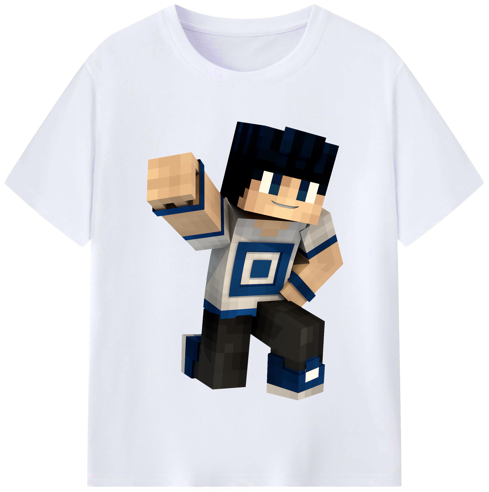 （画像用） マインクラフト ブロックの世界 Minecraft MC Block world レディースカジュアルプリントTシャツ（綿100％）