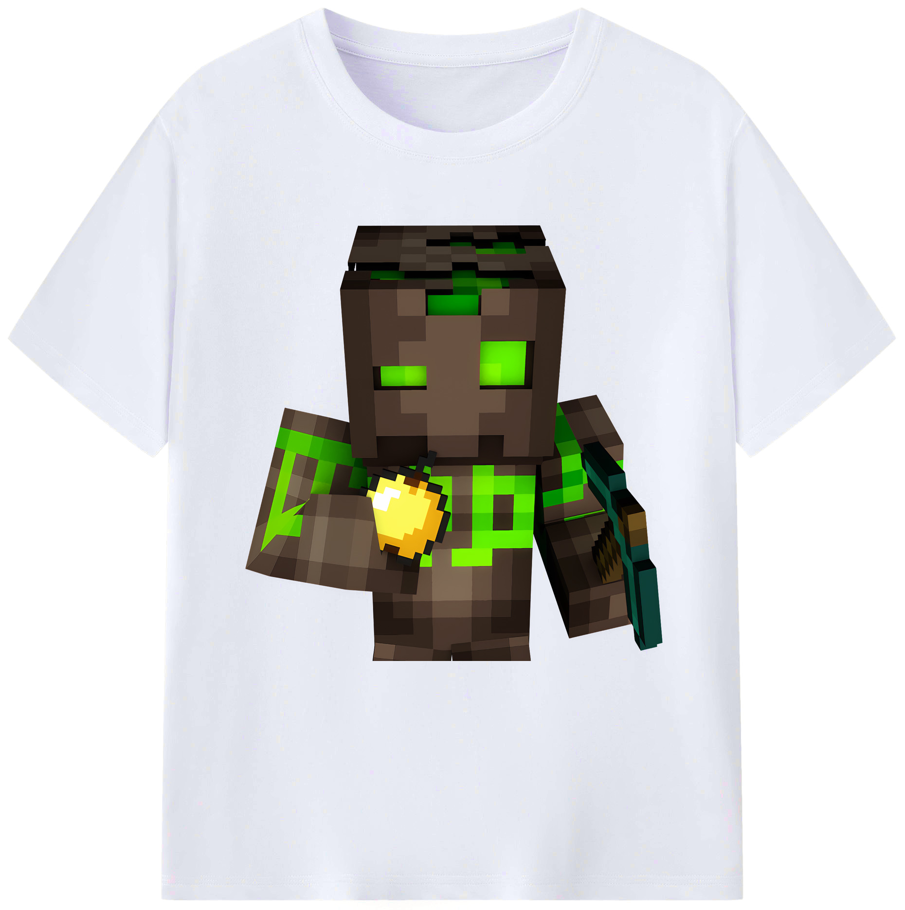 （画像用） マインクラフト ブロックの世界 Minecraft MC Block world レディースカジュアルプリントTシャツ（綿100％）