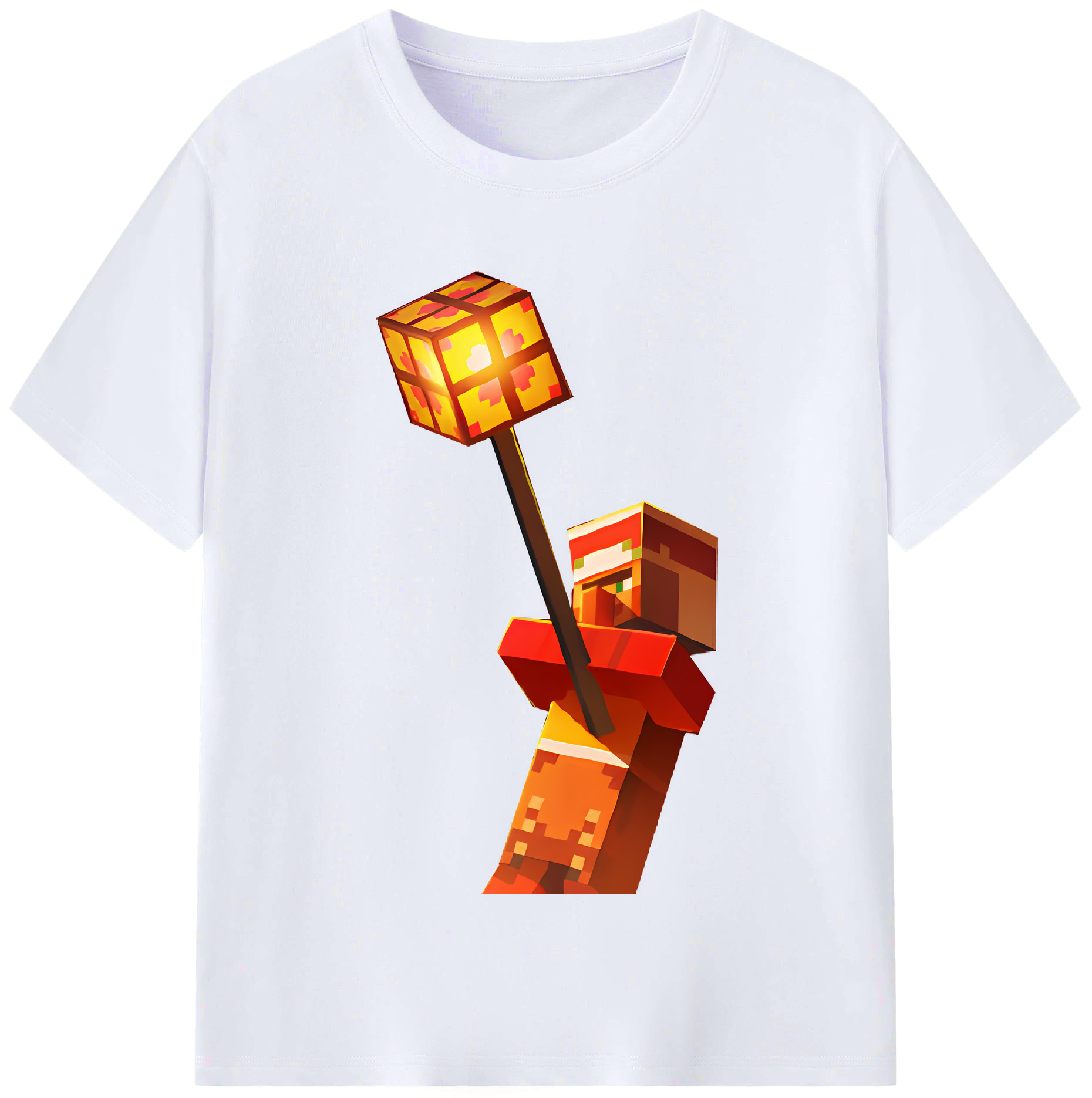 （画像用） マインクラフト ブロックの世界 Minecraft MC Block world レディースカジュアルプリントTシャツ（綿100％）