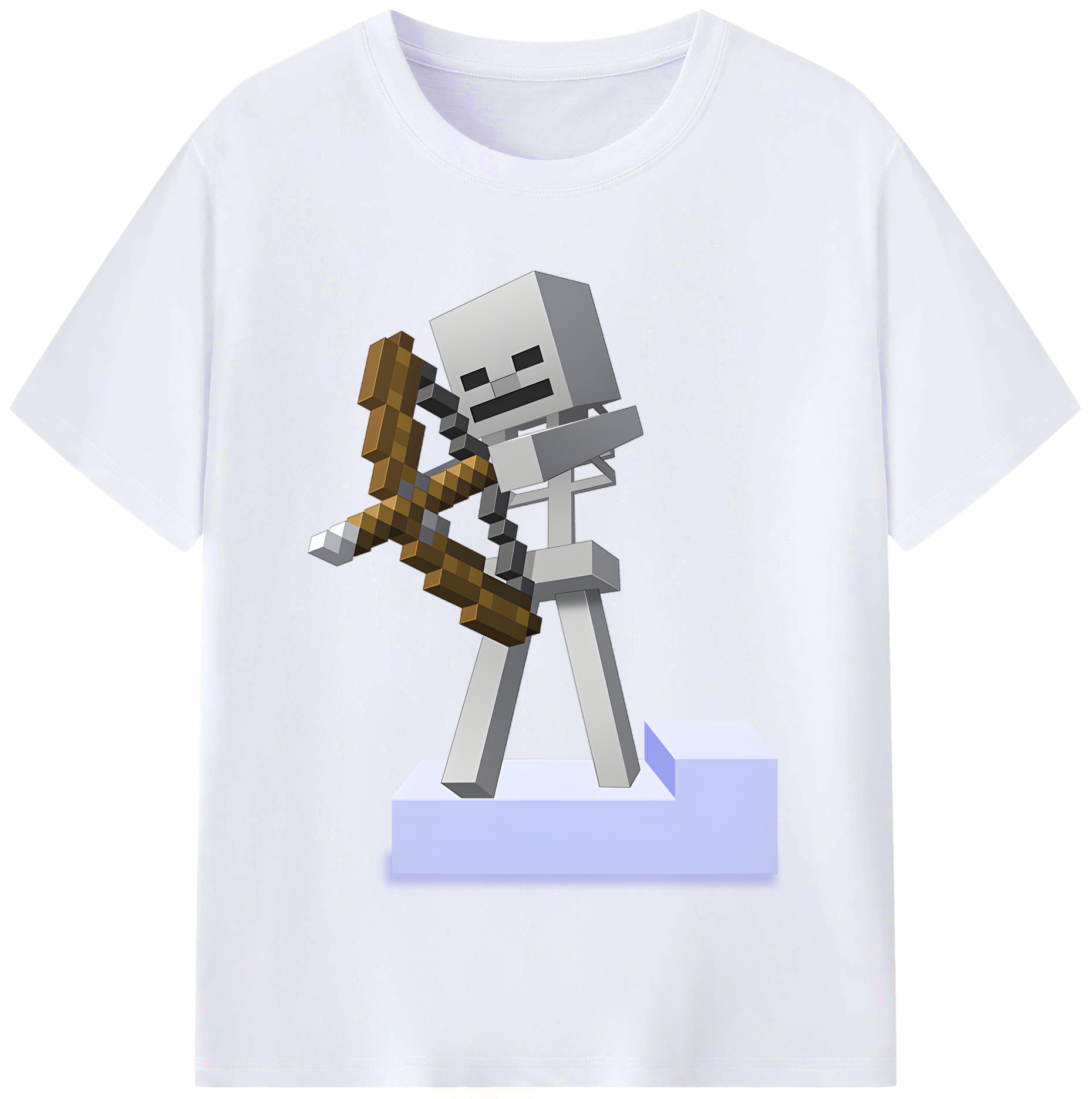 （画像用） マインクラフト ブロックの世界 Minecraft MC Block world レディースカジュアルプリントTシャツ（綿100％）