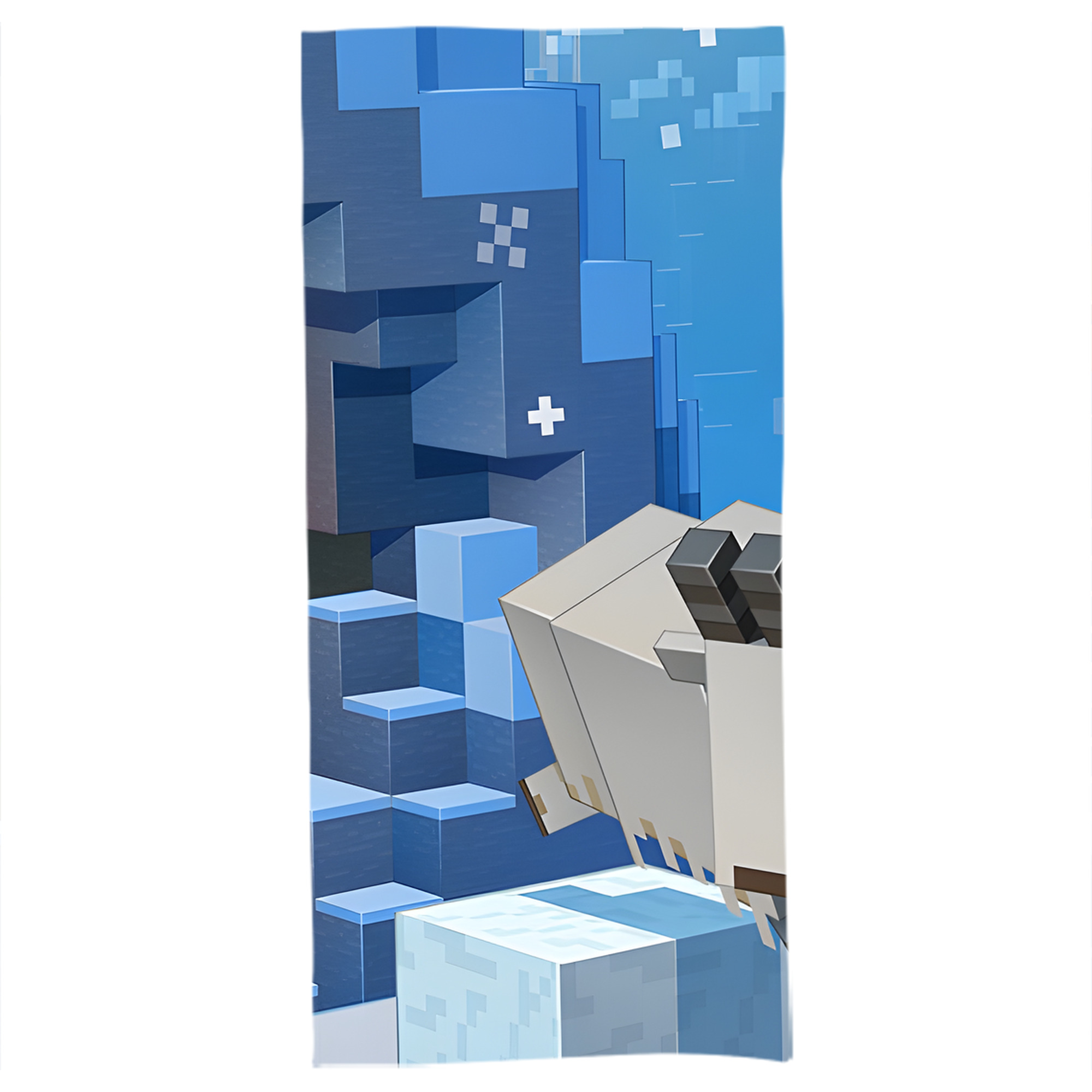 （画像用） マインクラフト ブロックの世界 Minecraft MC Block world 大判バスタオル 70×140cm 吸水速乾 柔らかい肌触り