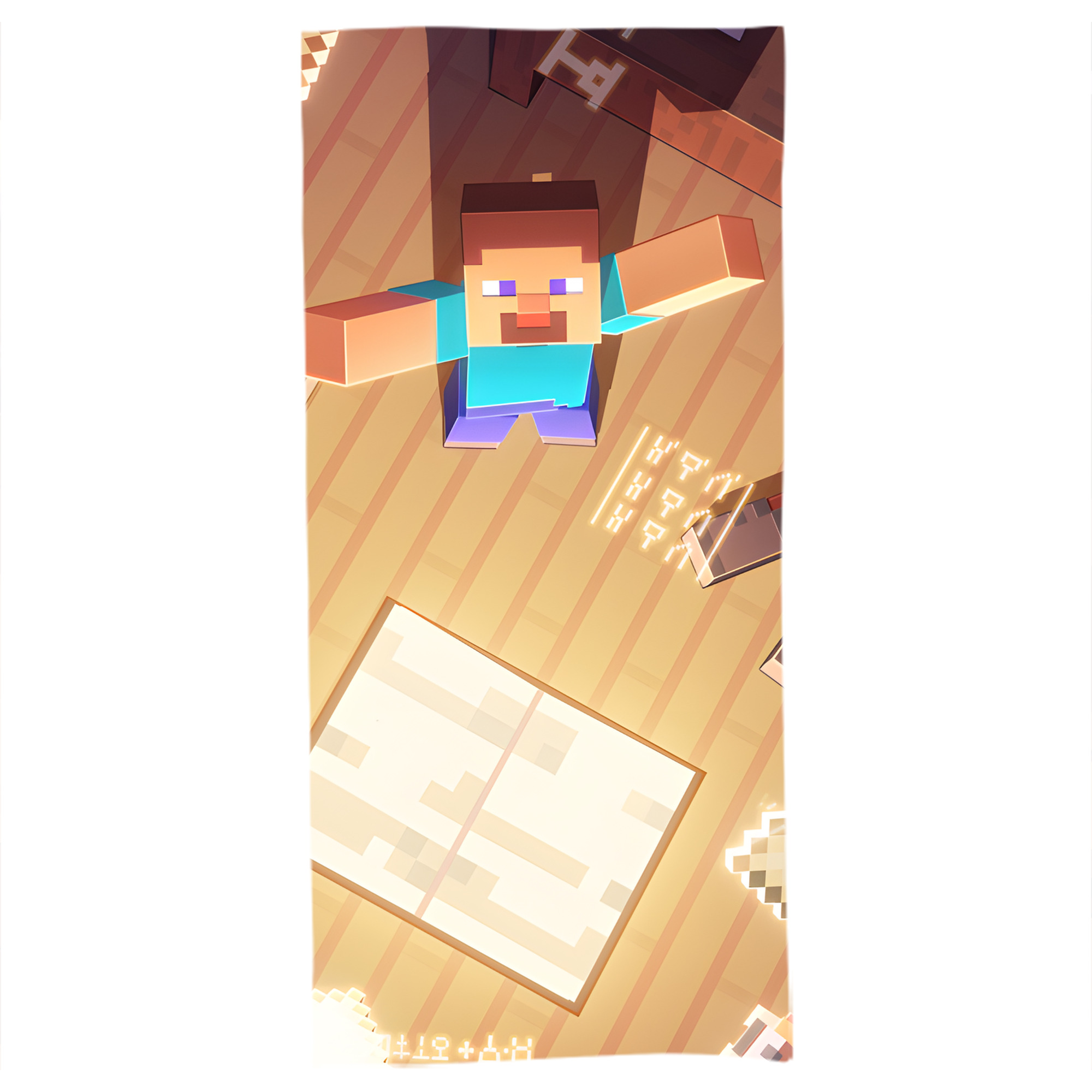 （画像用） マインクラフト ブロックの世界 Minecraft MC Block world 大判バスタオル 70×140cm 吸水速乾 柔らかい肌触り