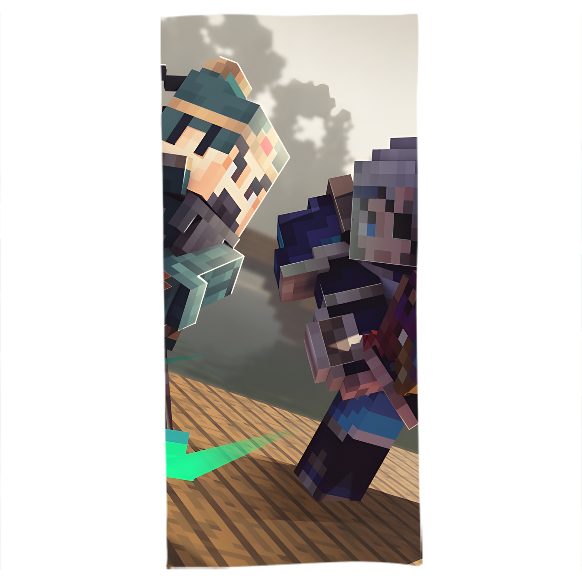 （画像用） マインクラフト ブロックの世界 Minecraft MC Block world 大判バスタオル 70×140cm 吸水速乾 柔らかい肌触り